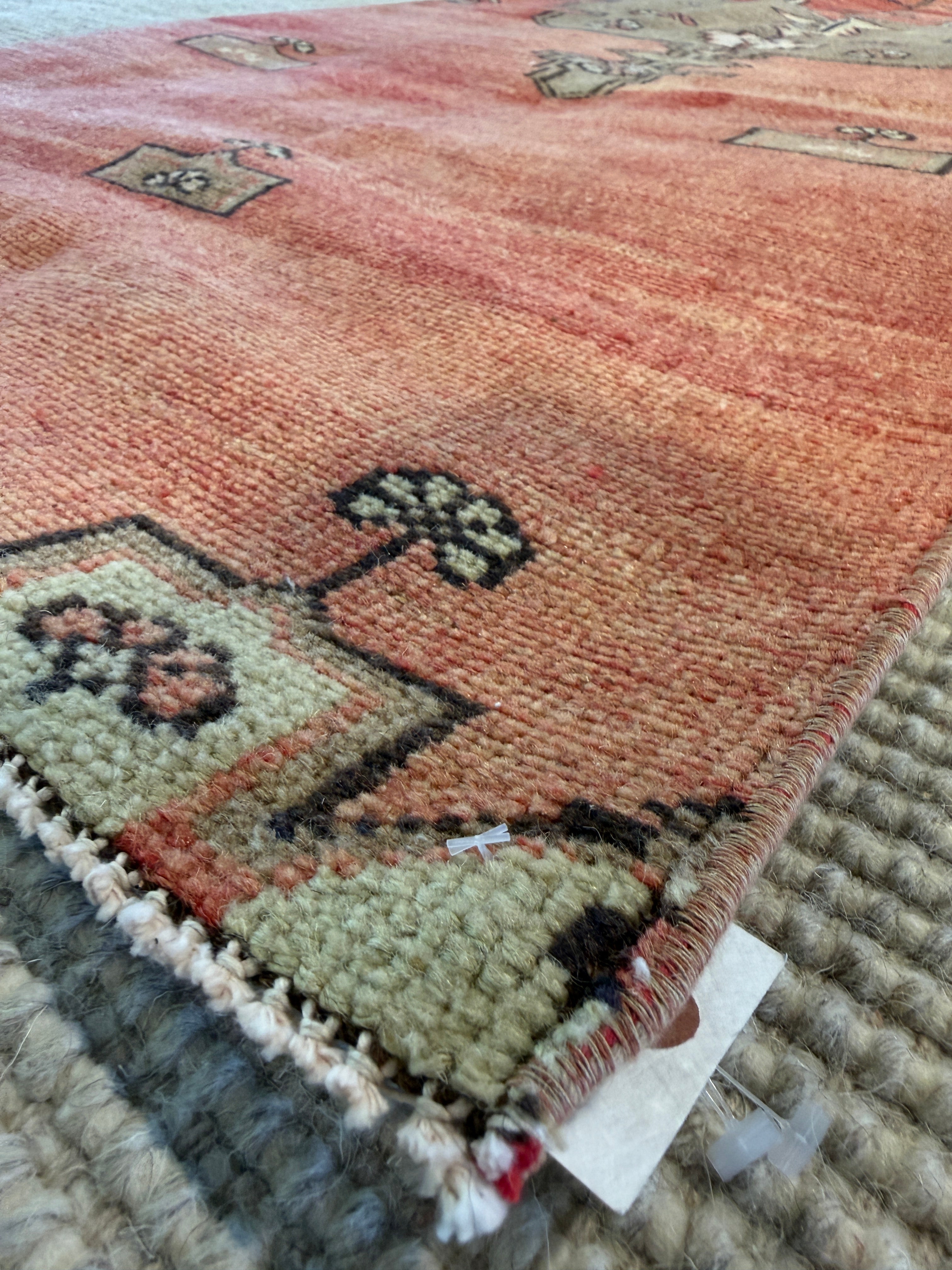 Helen Keller 2.10x9.9 Red Hand-Knotted Vintage Turkish Oushak Runner