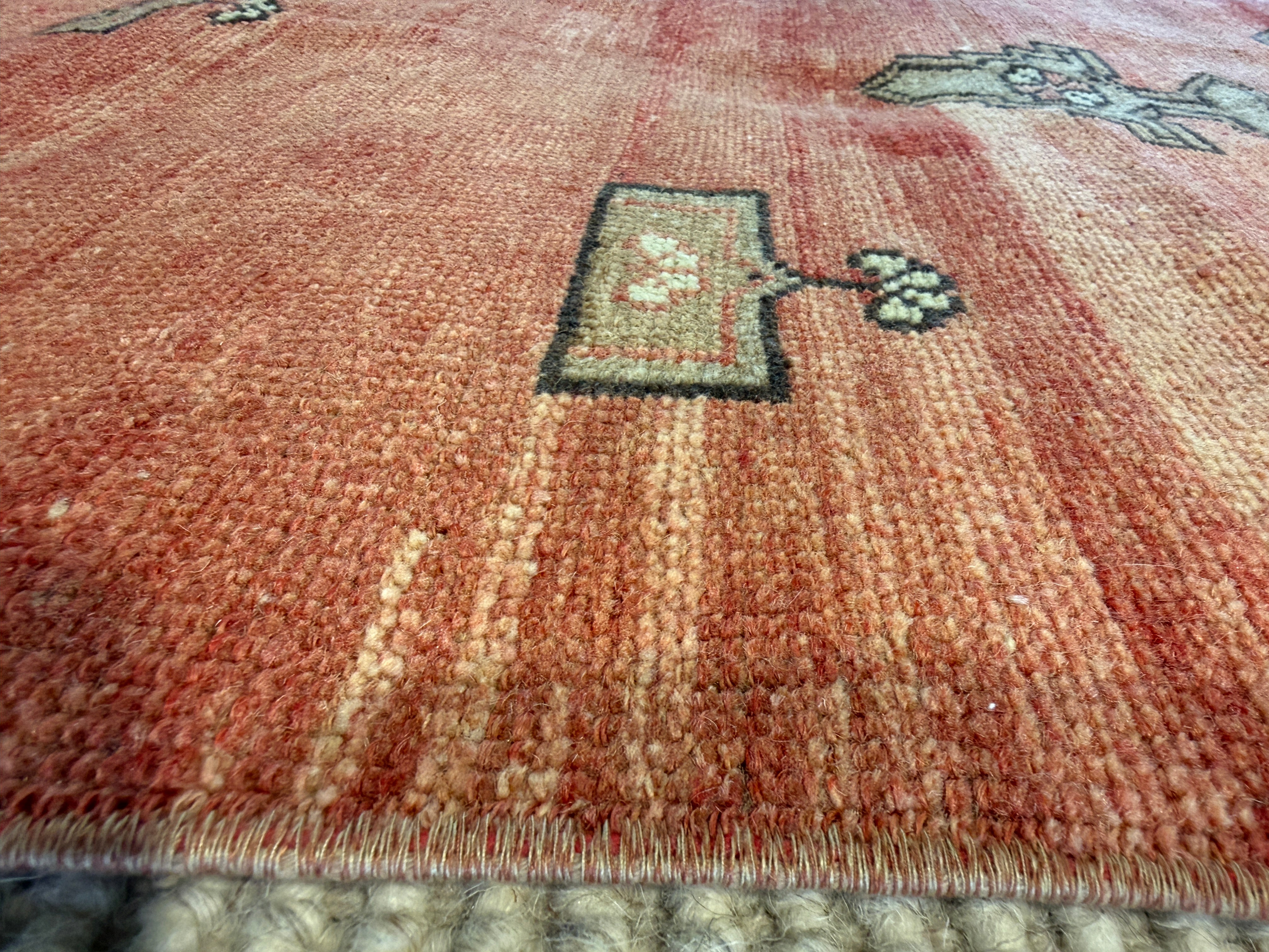 Helen Keller 2.10x9.9 Red Hand-Knotted Vintage Turkish Oushak Runner