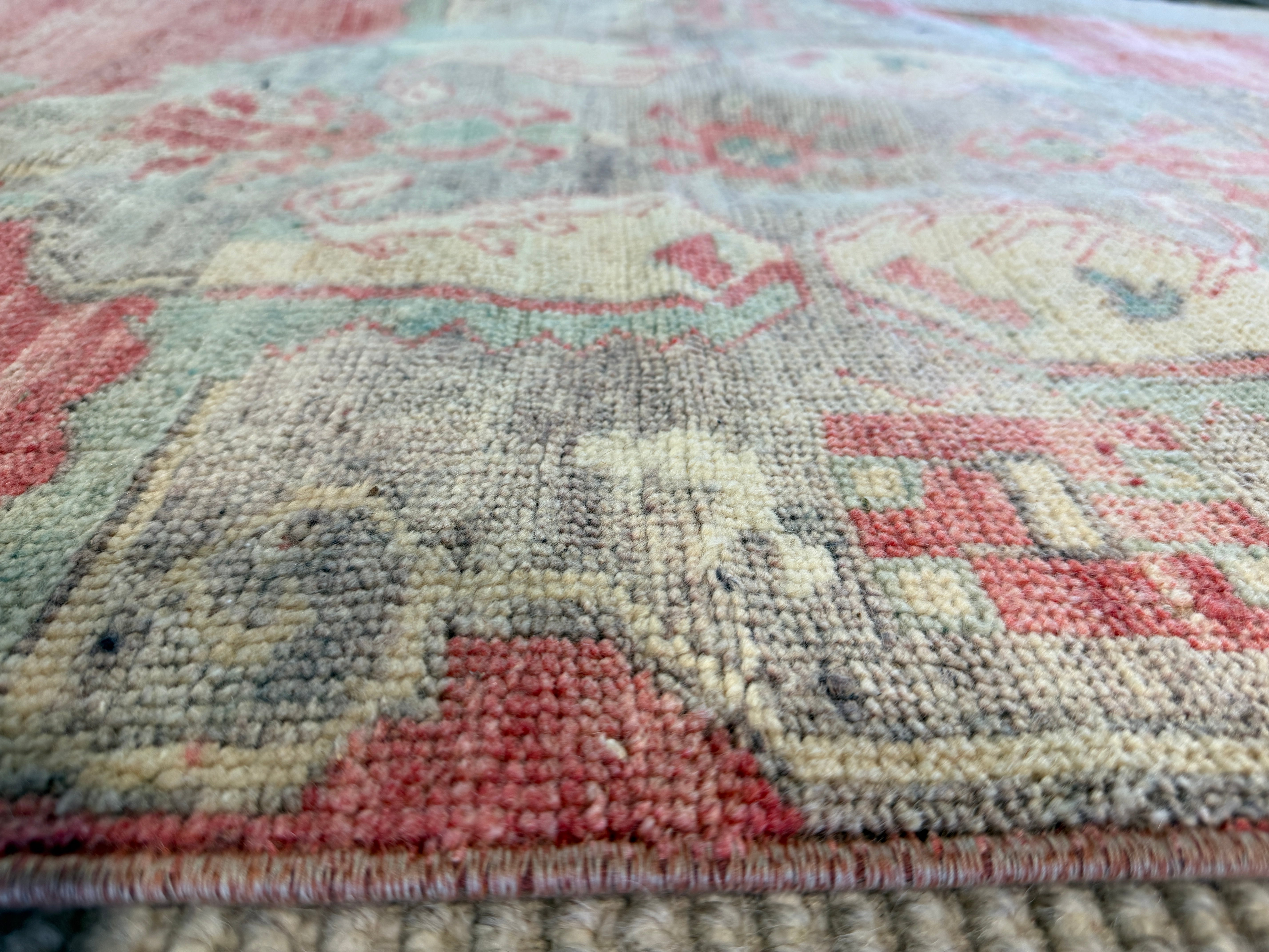 Paulina 3x10.2 Red Hand-Knotted Vintage Turkish Oushak Runner