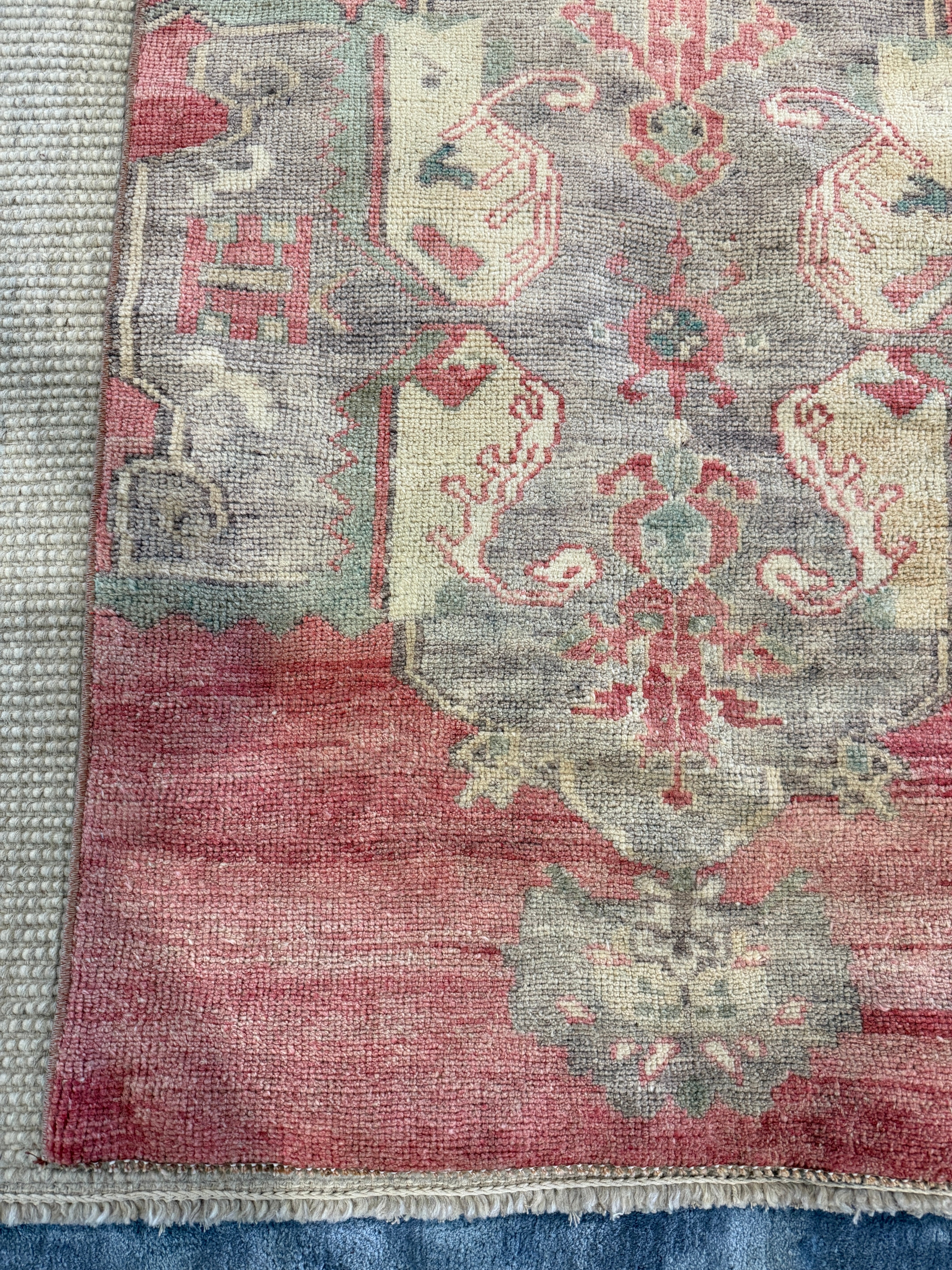 Paulina 3x10.2 Red Hand-Knotted Vintage Turkish Oushak Runner