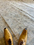 Roksana Babajan 9.3x12.3 Hand-Knotted Oushak Rug Ivory and Tan