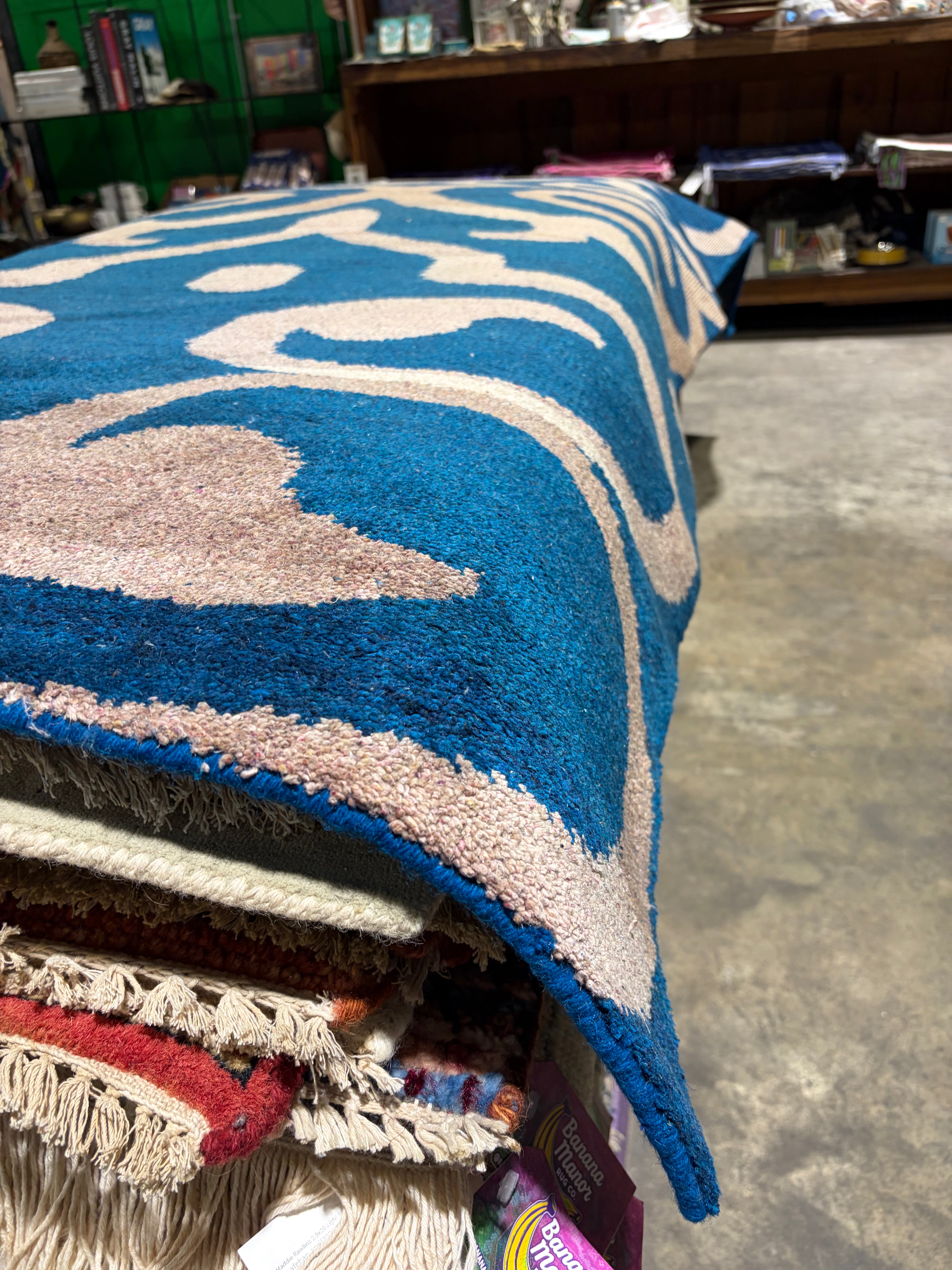 Andre Joel Hudson 4x10 Blue Hand-Knotted Modern Runner
