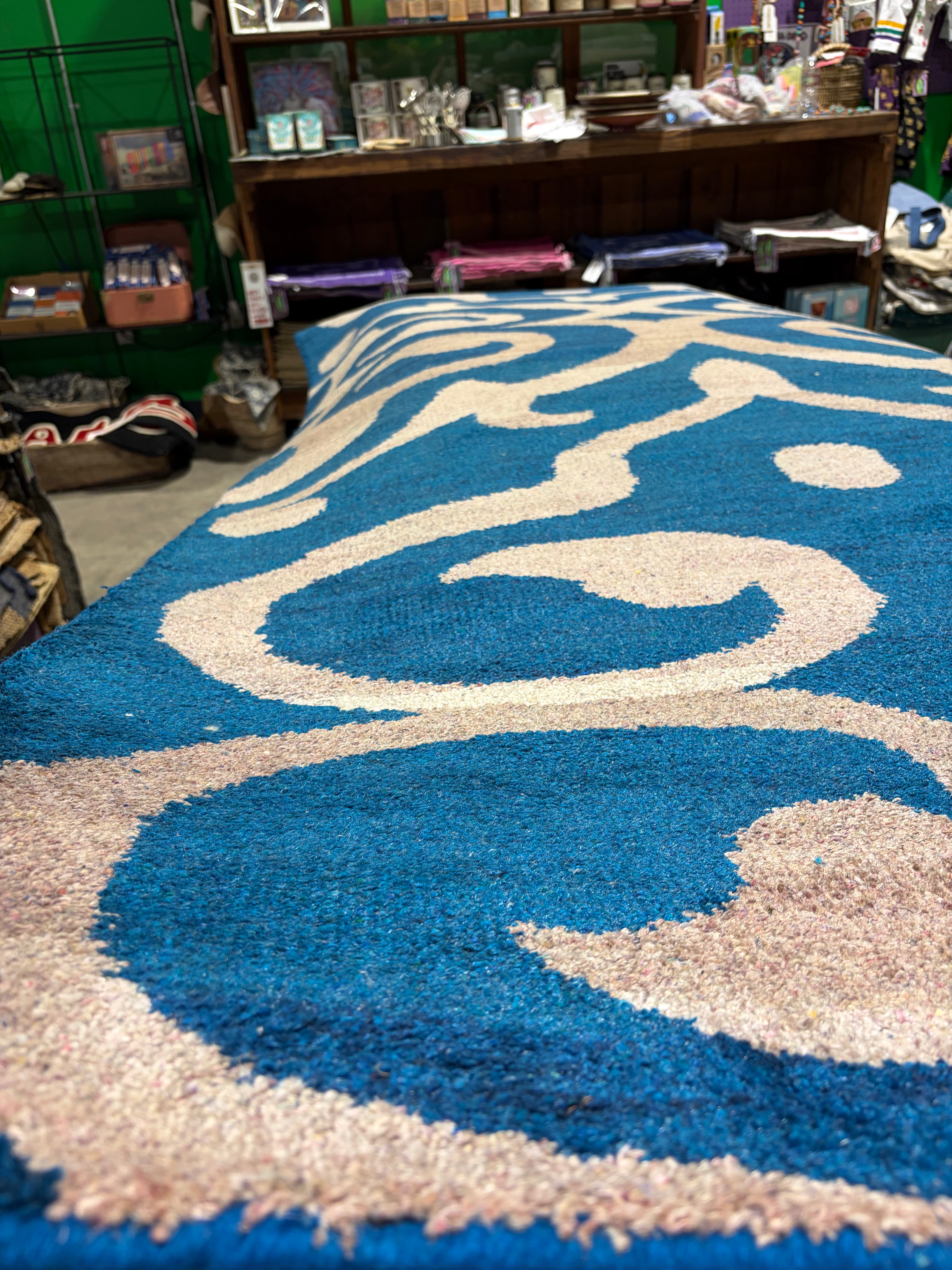 Andre Joel Hudson 4x10 Blue Hand-Knotted Modern Runner
