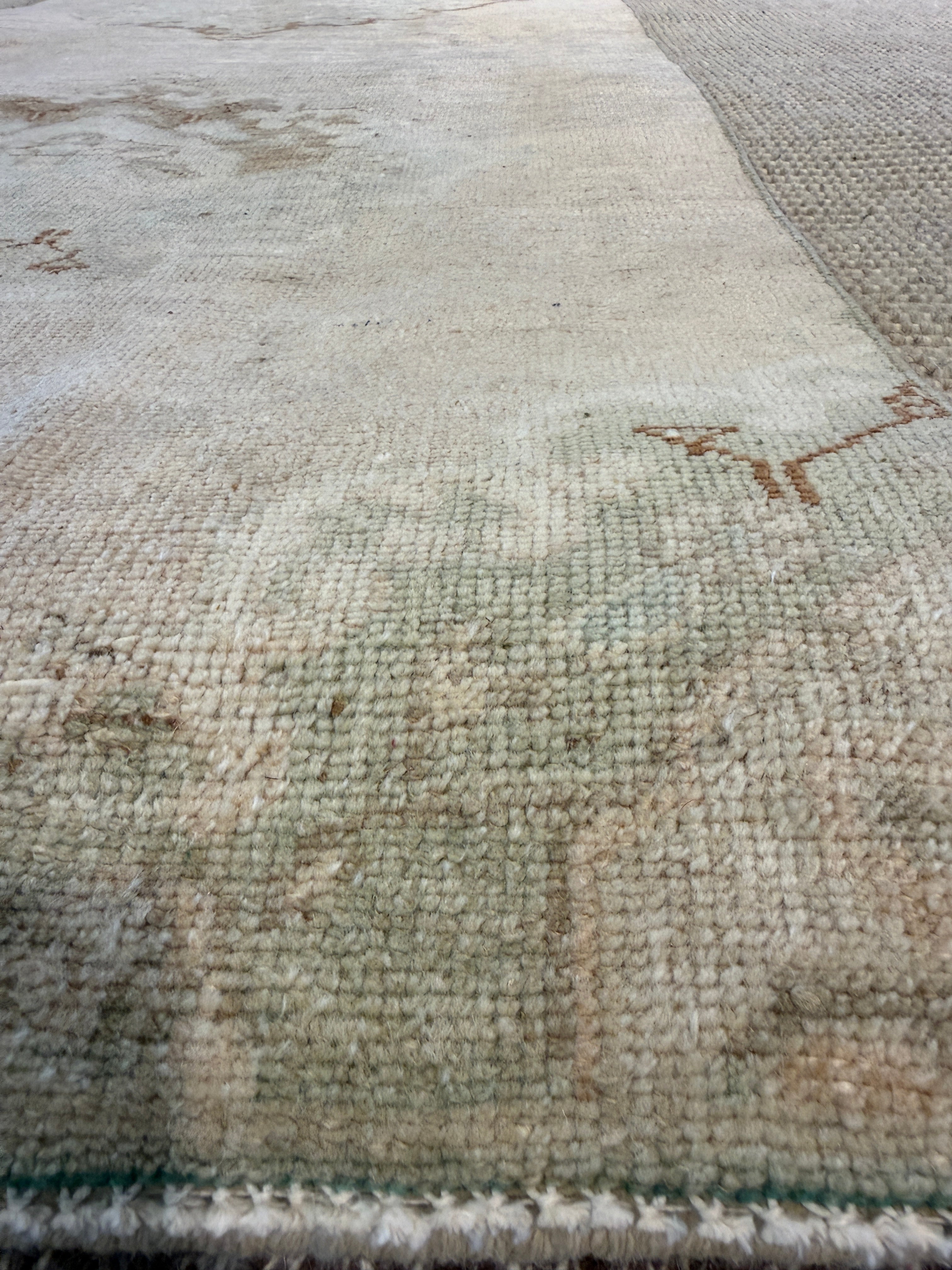Megan Roy 2.11x11.6 Light Pink Hand-Knotted Oushak Runner