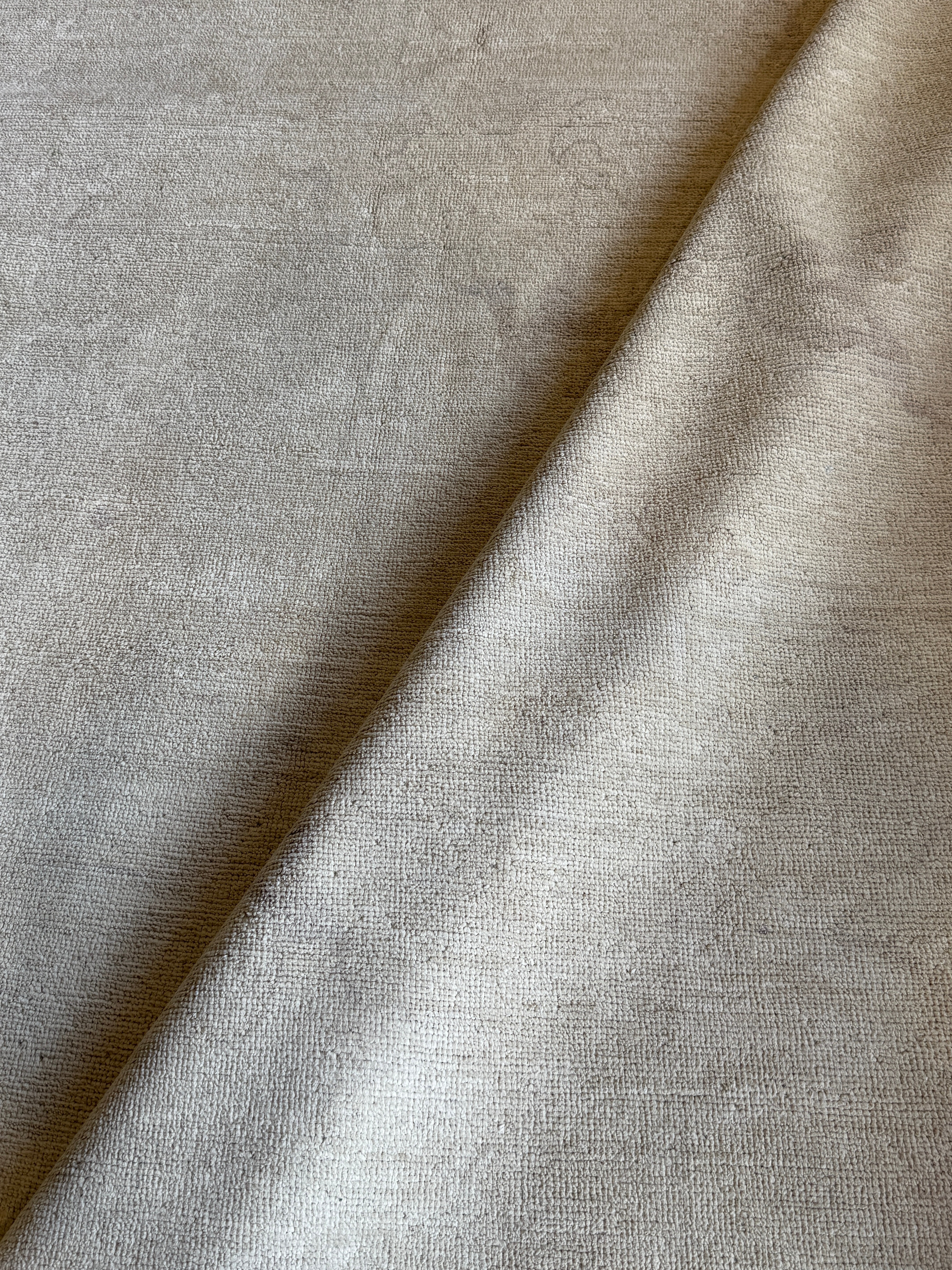 Dale Dickey 8.8x12.2 Ivory and Pink Hand-Knotted Oushak Rug
