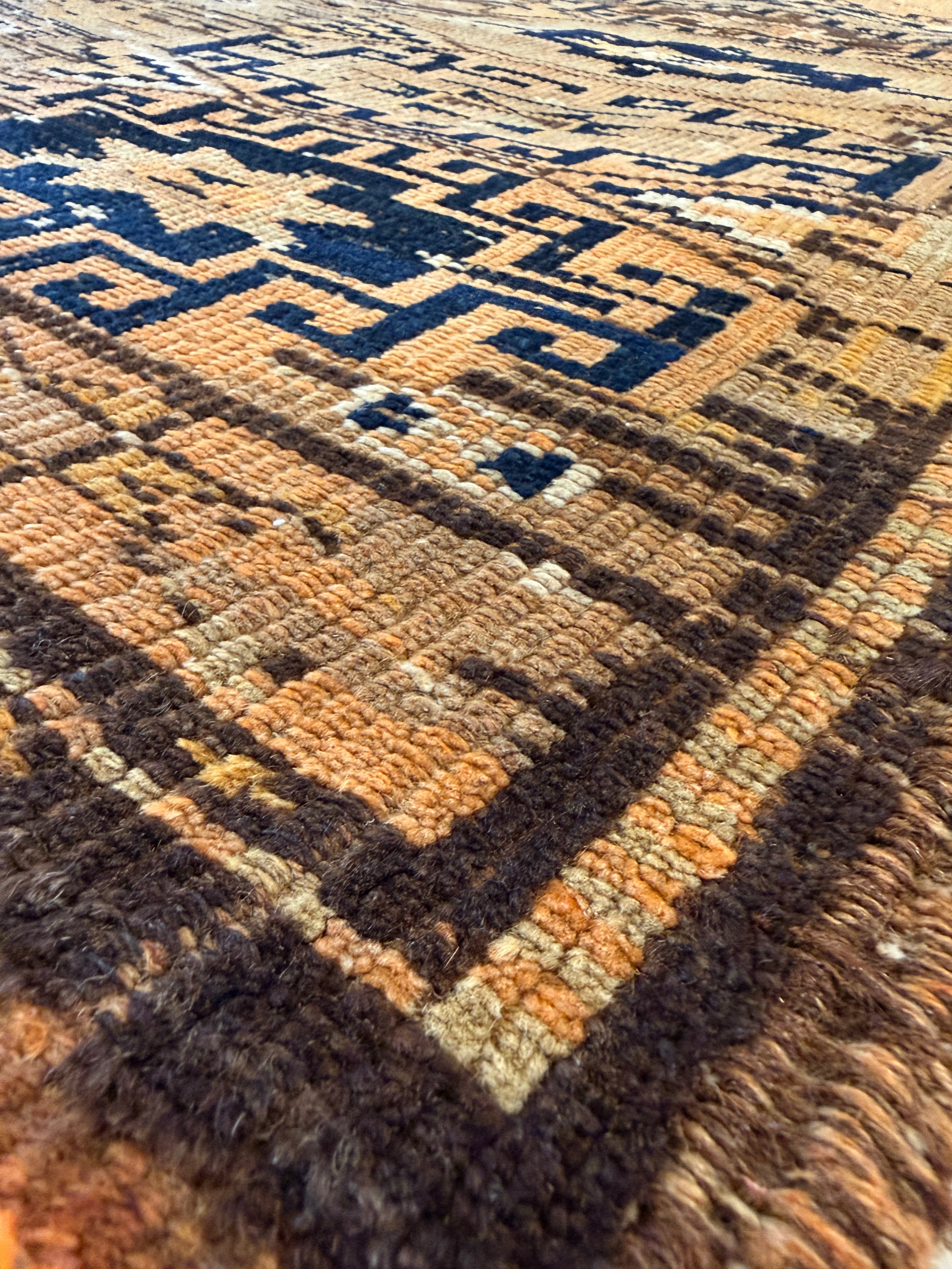 Jolene Gregor 3.3x8.5 Brown Hand-Knotted Vintage Turkish Oushak