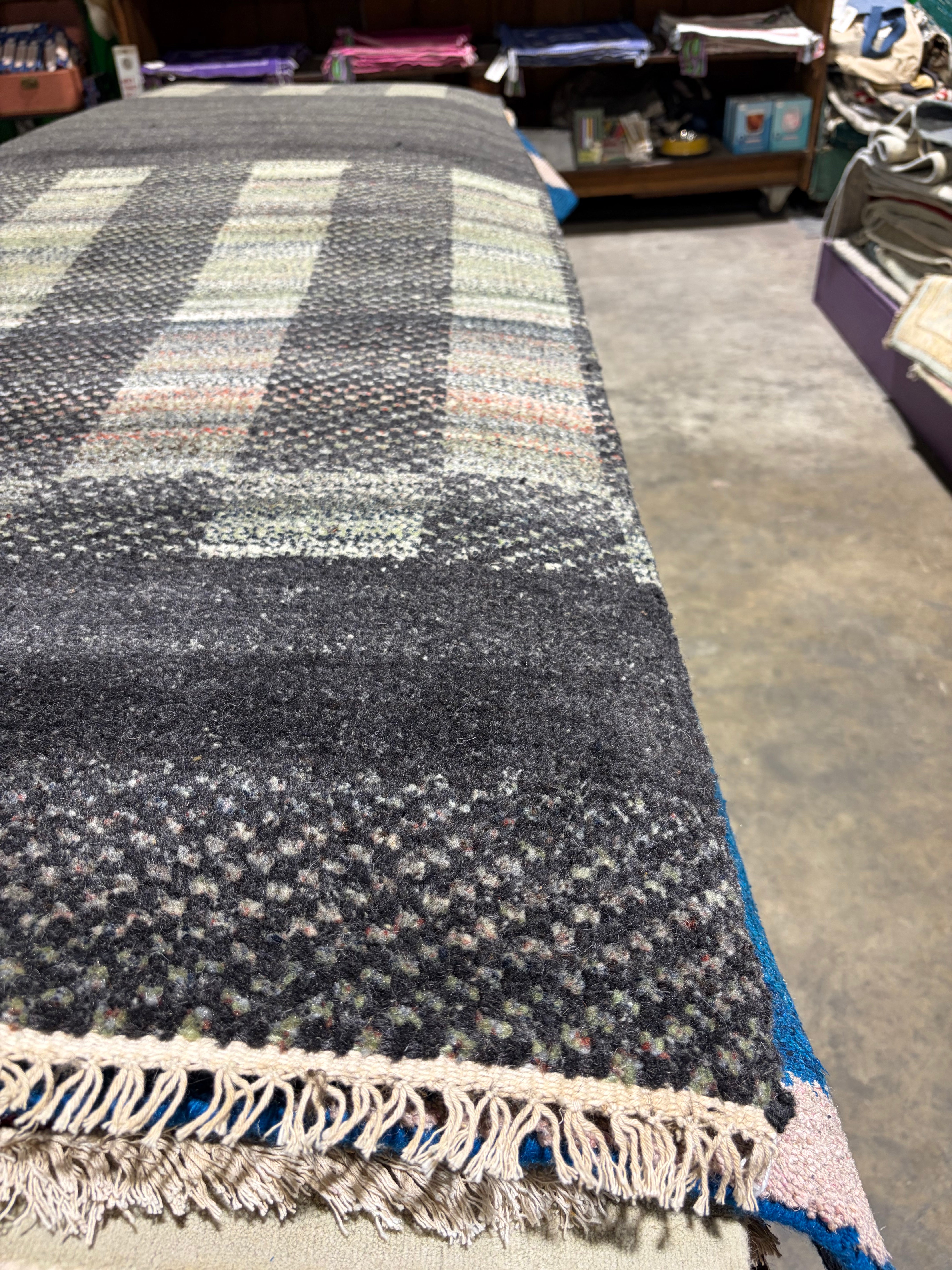Hector Canales 2.6x10 Grey Hand-Knotted Modern Runner