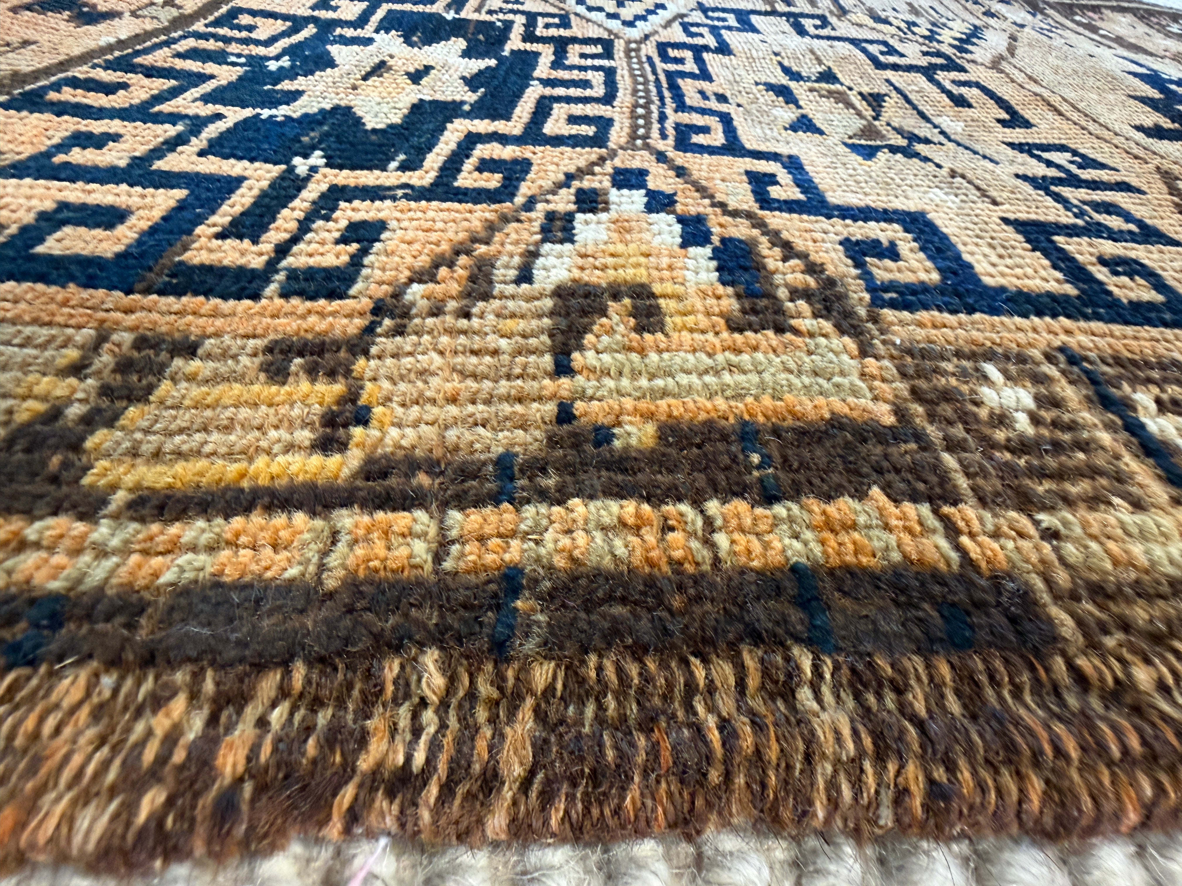 Jolene Gregor 3.3x8.5 Brown Hand-Knotted Vintage Turkish Oushak