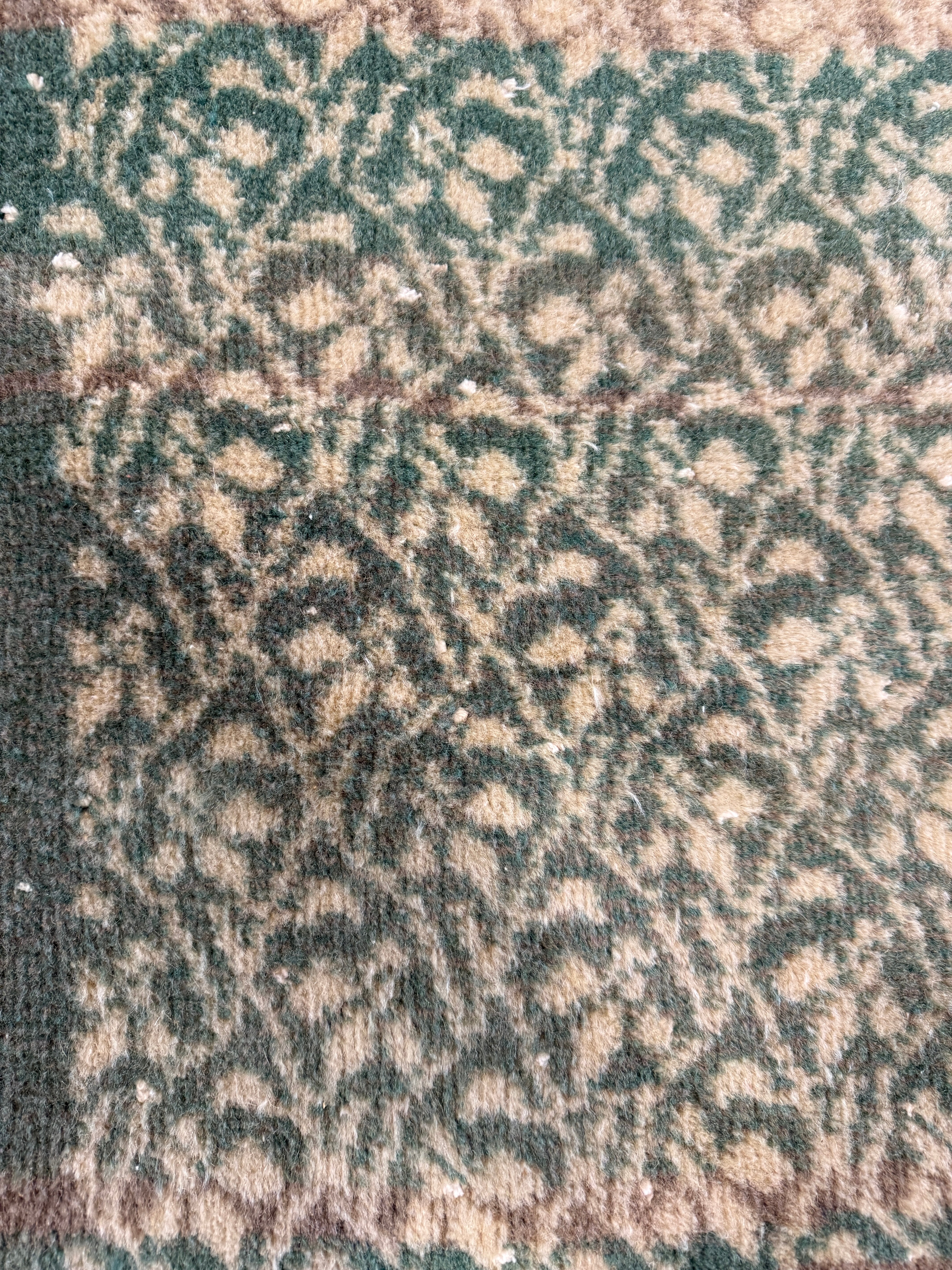 Bernadette Lane 3.11x6.10 Green Hand-Knotted Vintage Turkish Oushak