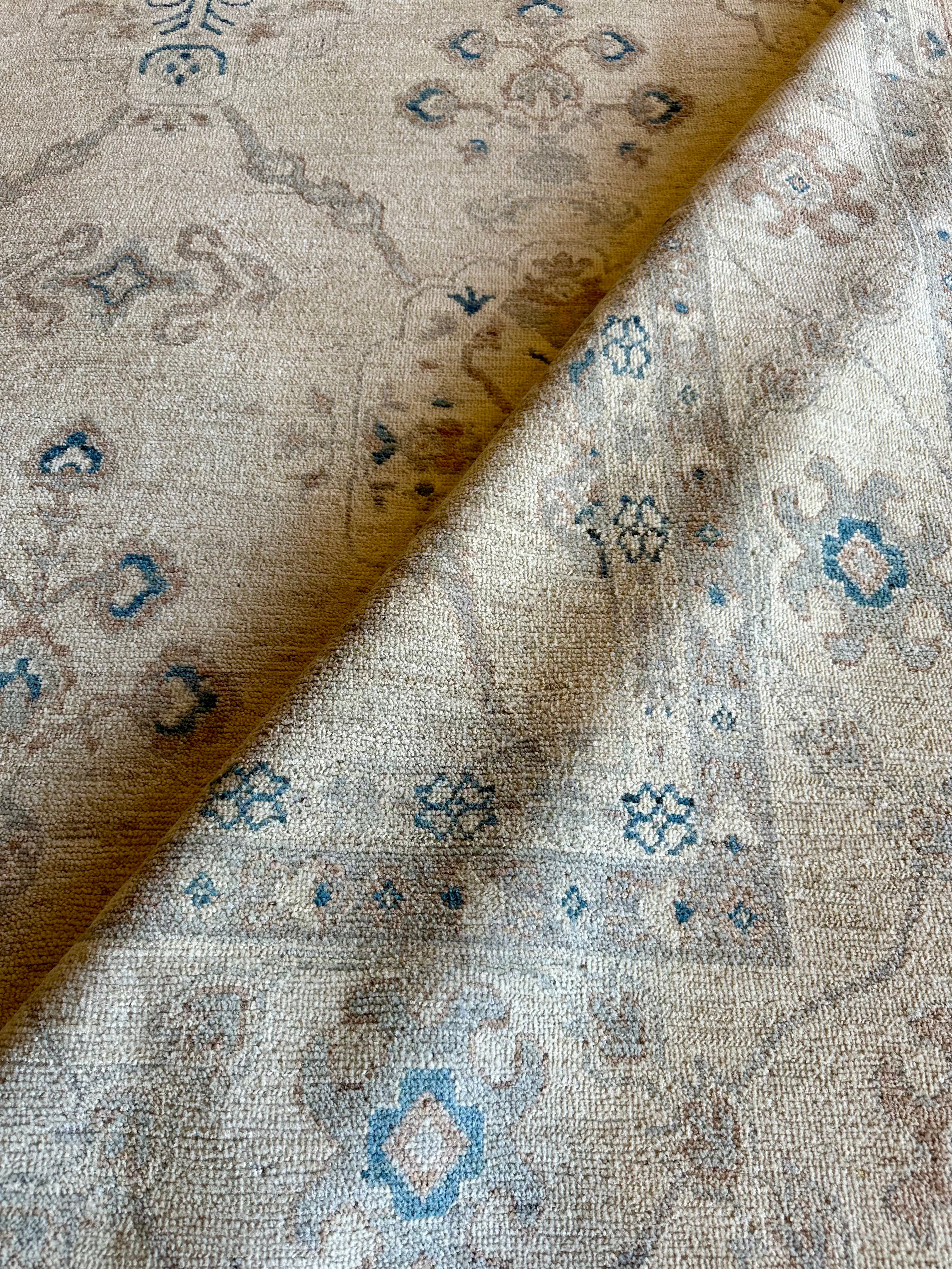 Phoebe Douglas 8.9x11.9 Cream Whitewashed Afghani Oushak