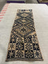 Carla Young 2.5x7.2 Navy Blue Hand-Knotted Vintage Turkish Oushak Runner