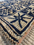 Carla Young 2.5x7.2 Navy Blue Hand-Knotted Vintage Turkish Oushak Runner