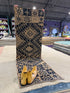 Carla Young 2.5x7.2 Navy Blue Hand-Knotted Vintage Turkish Oushak Runner