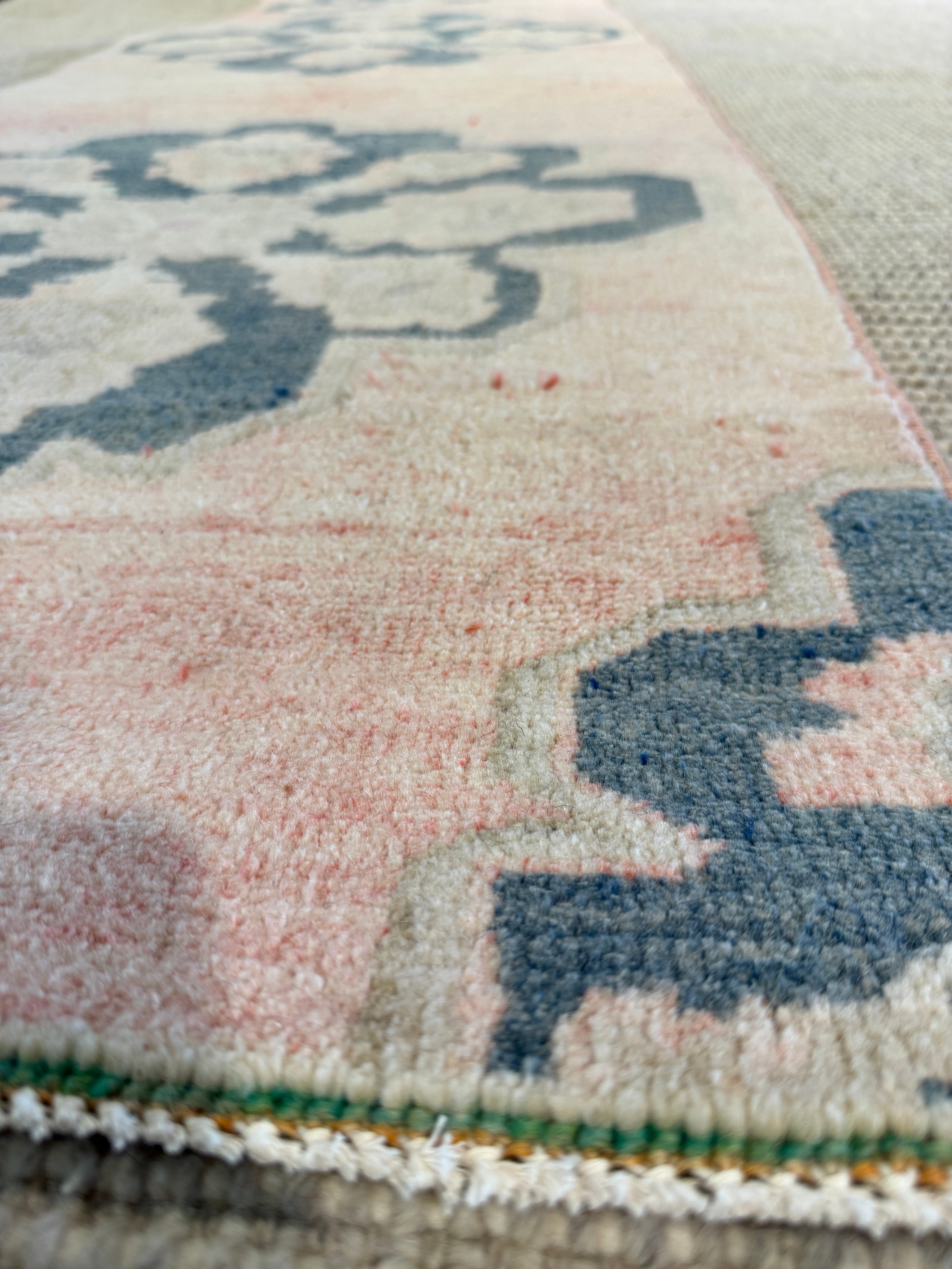 Peggy Bond 2.7x11 Pink Hand-Knotted Vintage Turkish Oushak Runner