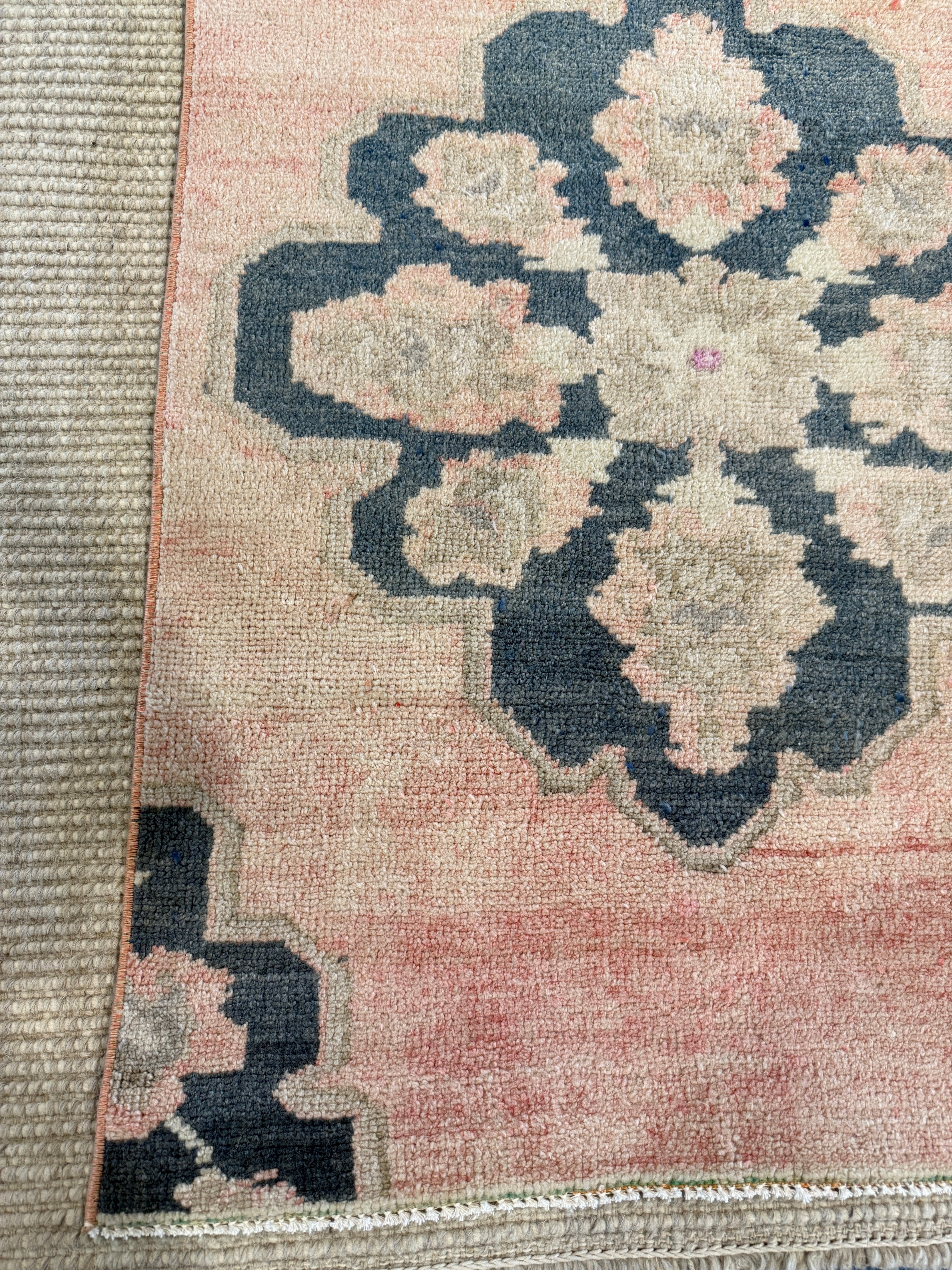 Peggy Bond 2.7x11 Pink Hand-Knotted Vintage Turkish Oushak Runner