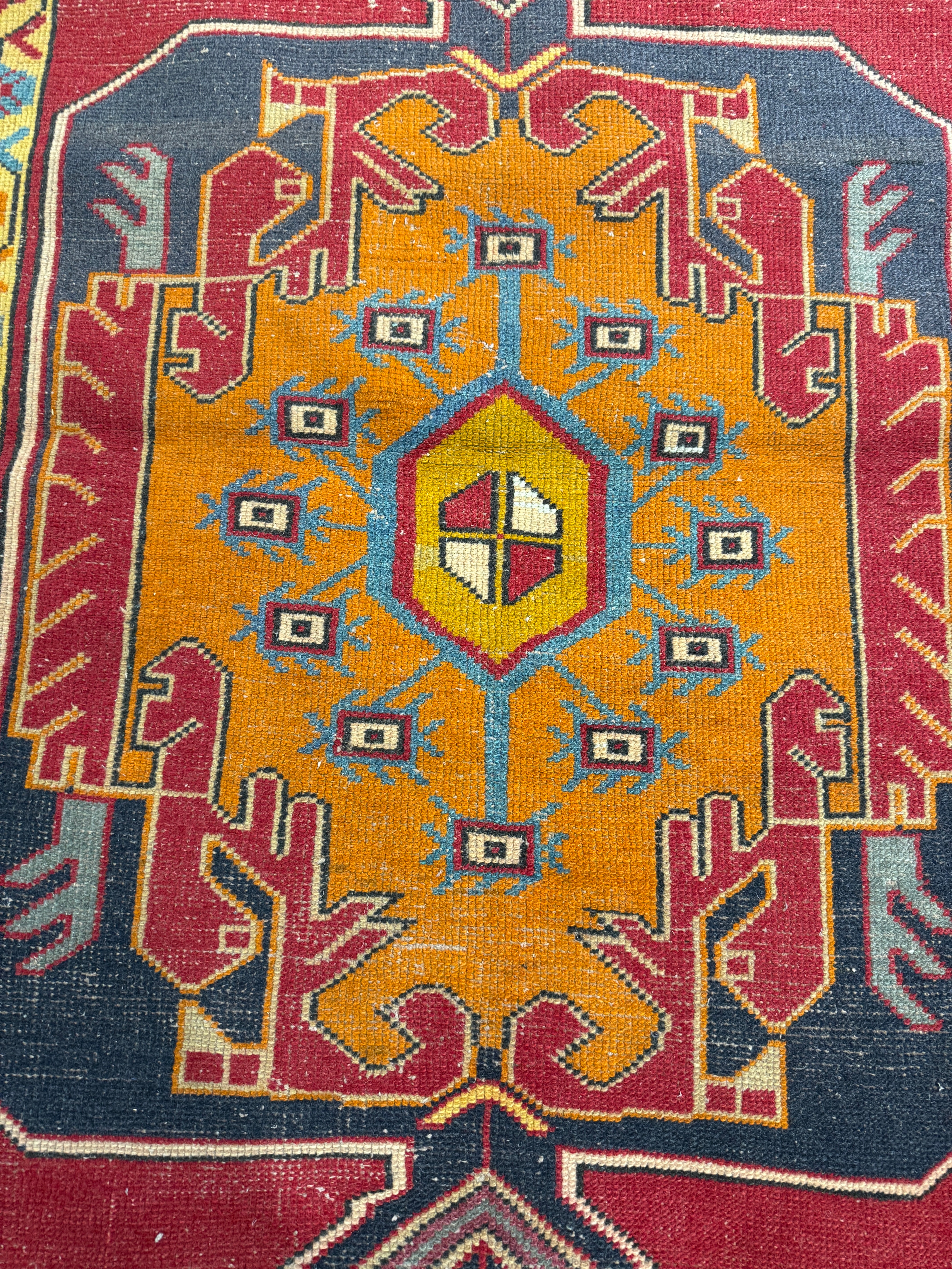 Rhonda Boon 4x9.6 Red Hand-Knotted Vintage Turkish Oushak Runner