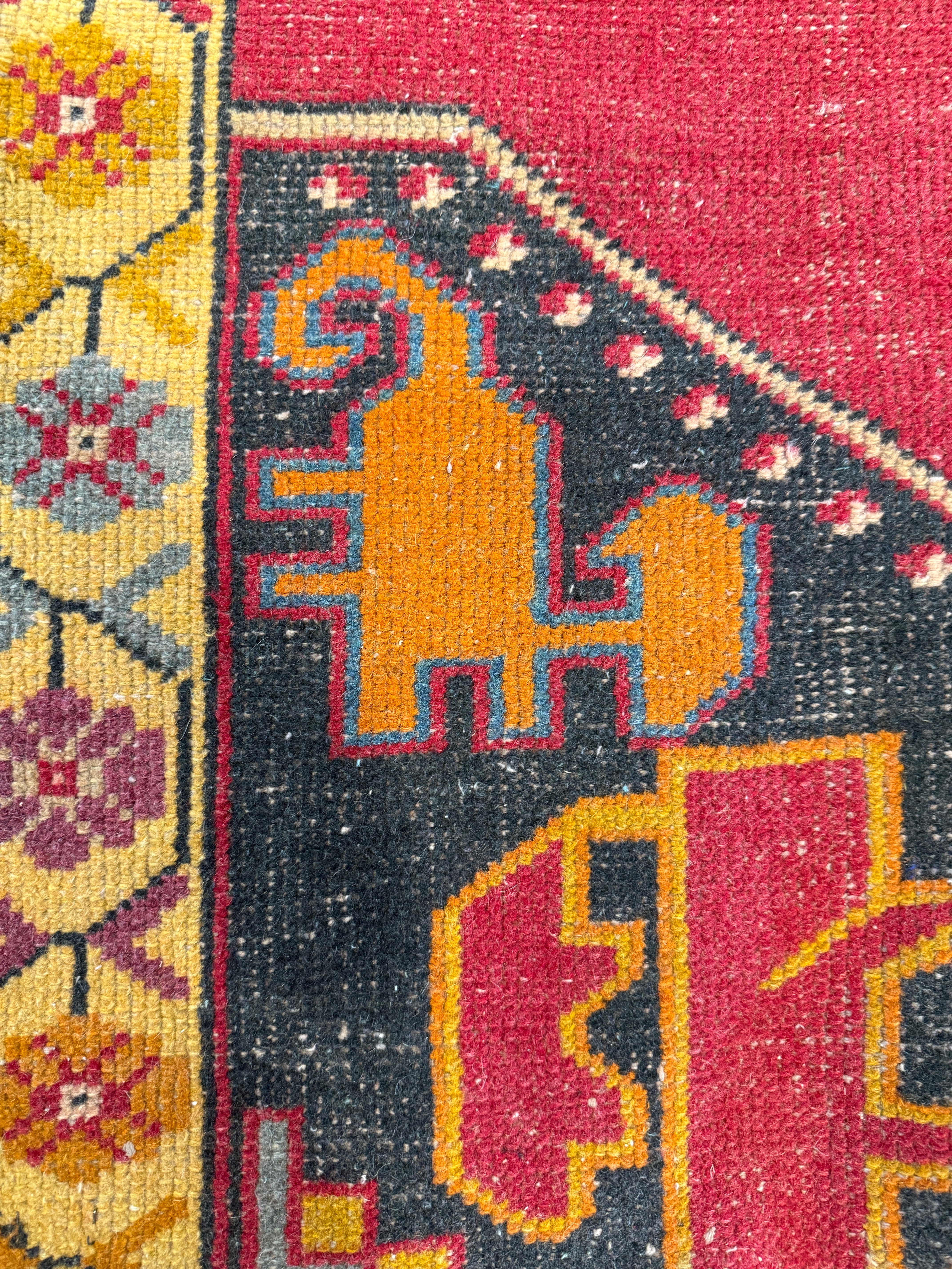 Rhonda Boon 4x9.6 Red Hand-Knotted Vintage Turkish Oushak Runner