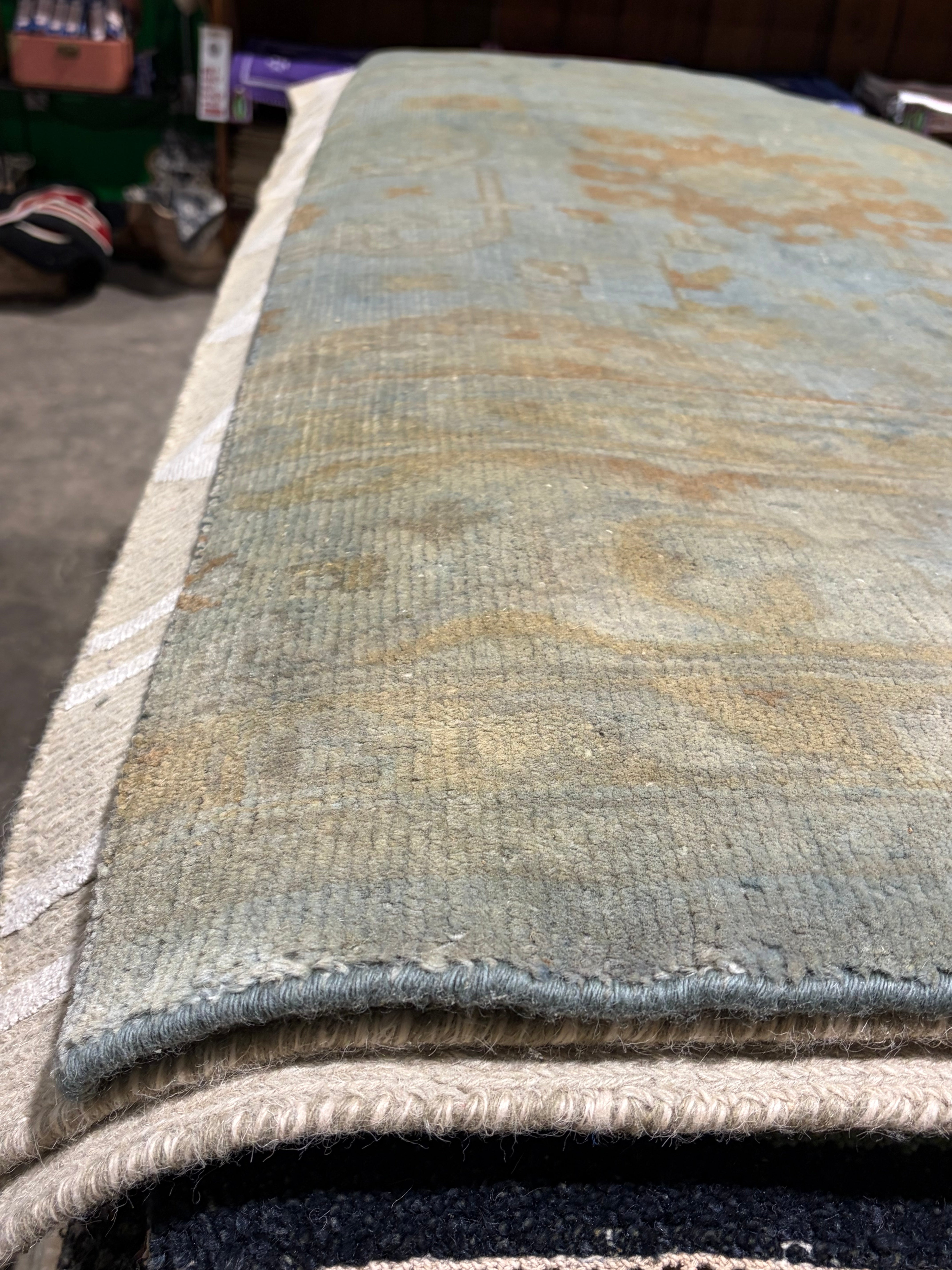Holly Curran 2.9x10 Light Blue Hand-Knotted Oushak Runner