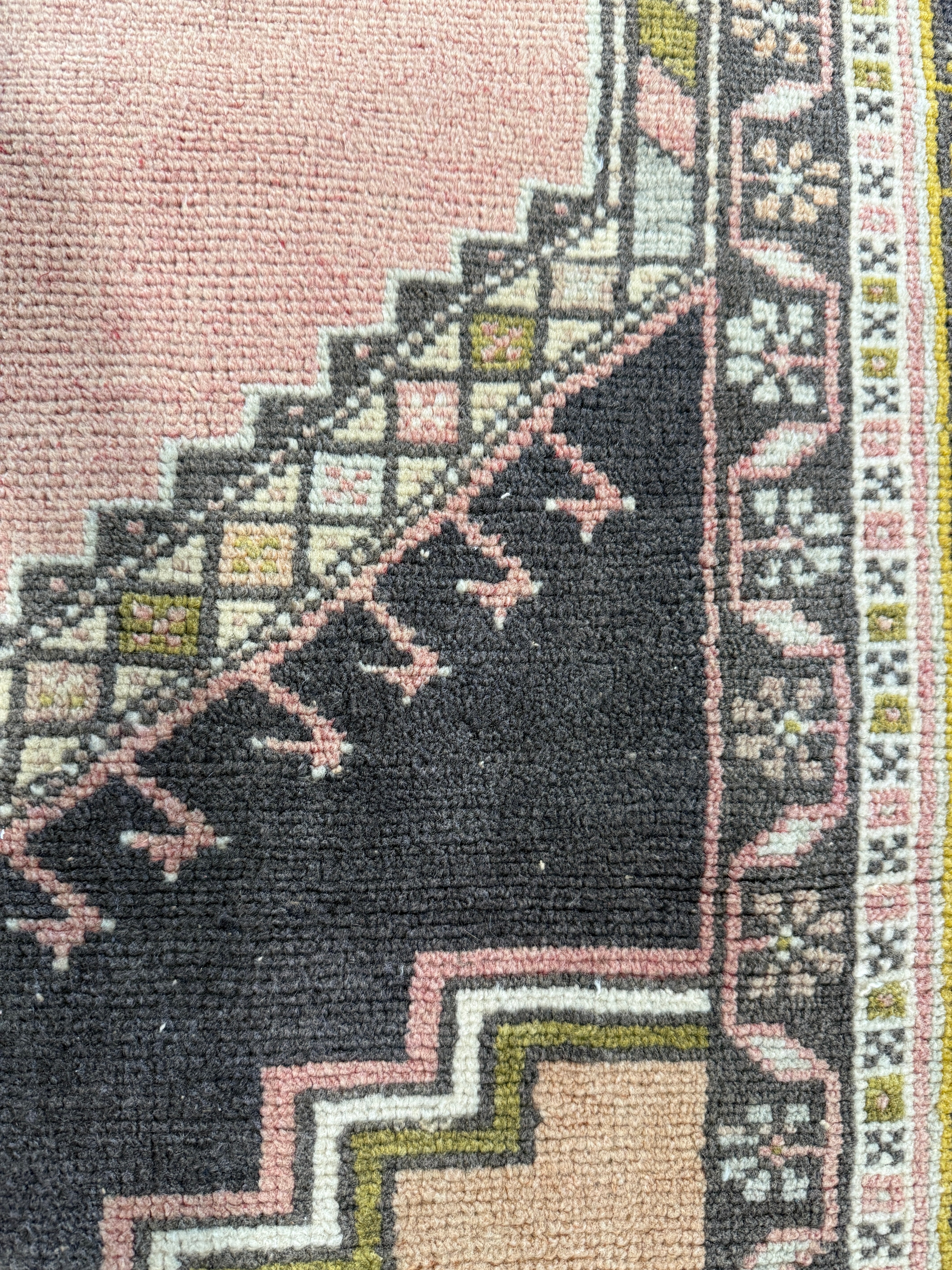 Kelly Johnson 4.2x6.10 Pink Hand-Knotted Vintage Turkish Oushak