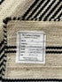 Mildred James 8x11.9 White and Blue Striped Handwoven Durrie Rug