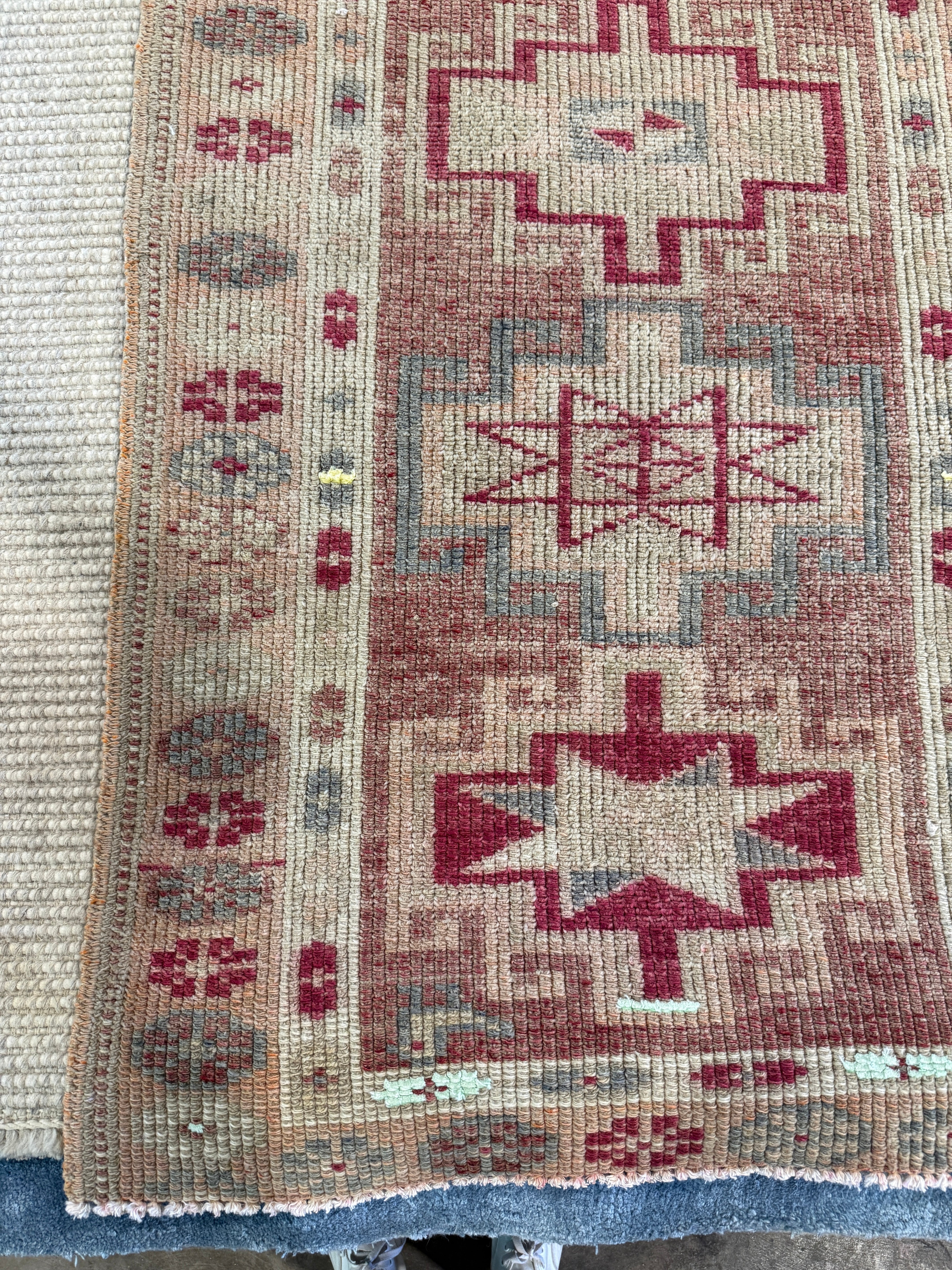 Lisa Ashton 2.8x11.7 Pink Hand-Knotted Vintage Turkish Oushak Runner
