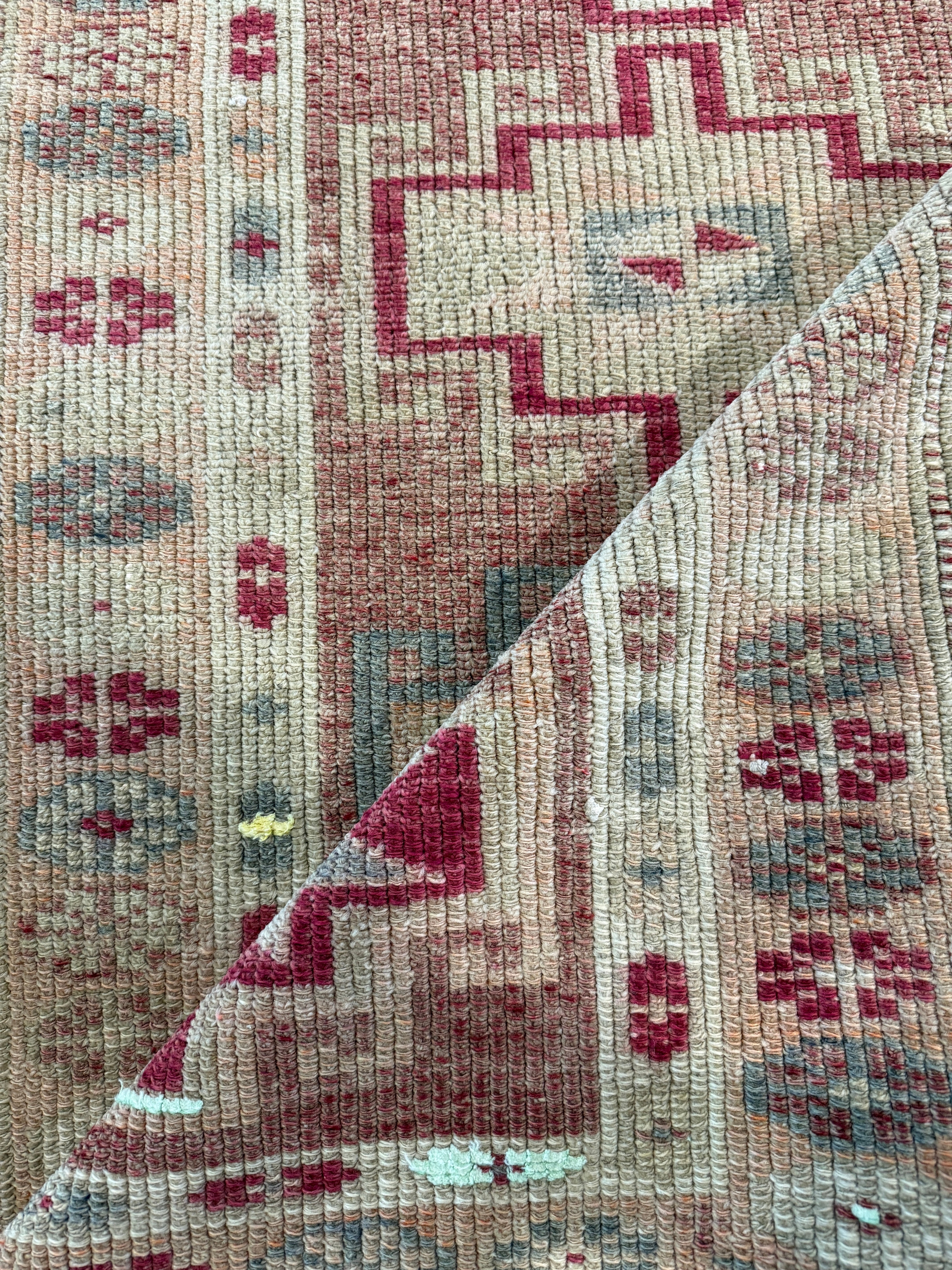 Lisa Ashton 2.8x11.7 Pink Hand-Knotted Vintage Turkish Oushak Runner