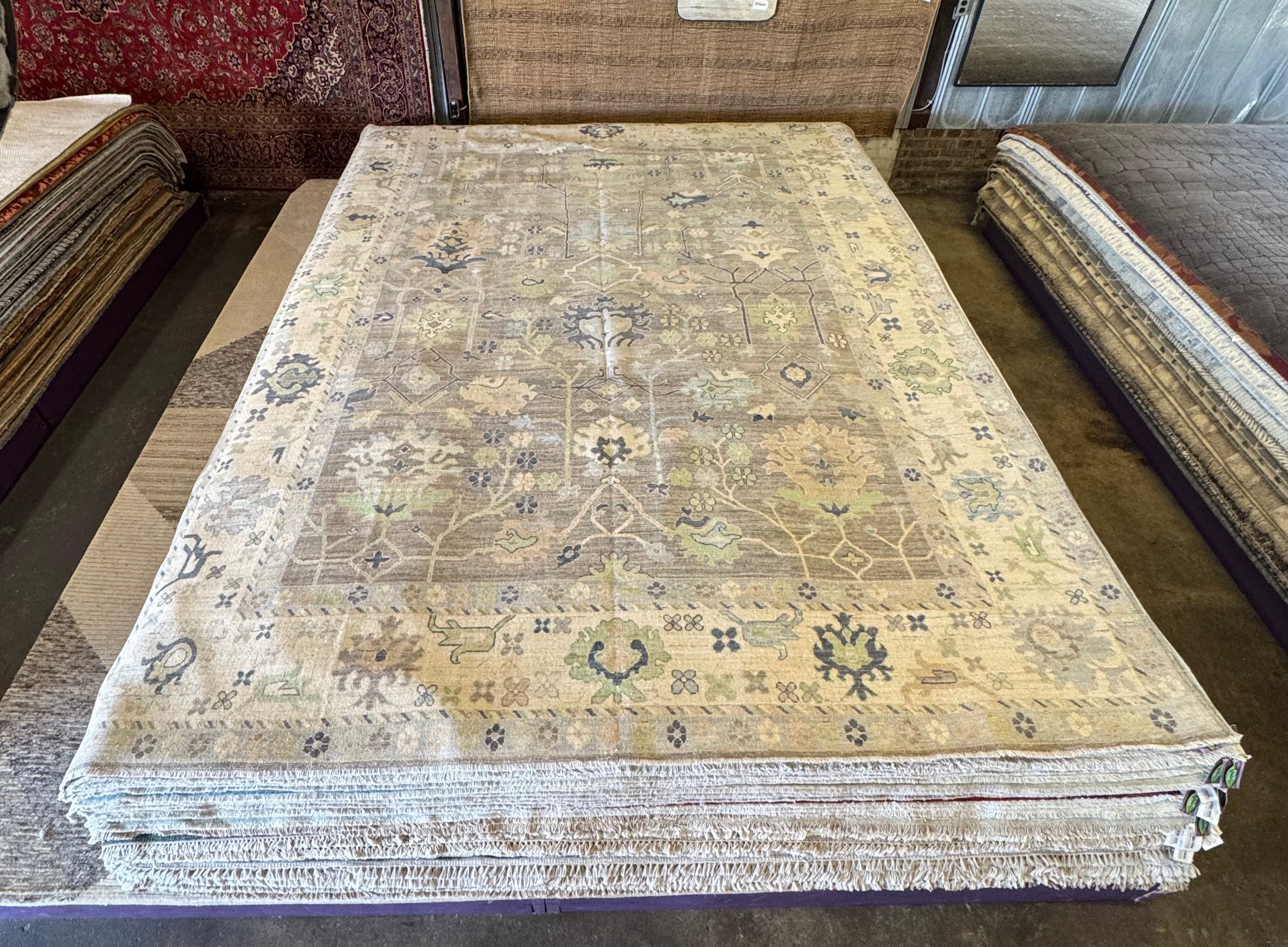 Lauren Weedman 10.2x13.11 Charcoal Whitewashed Afghani Oushak
