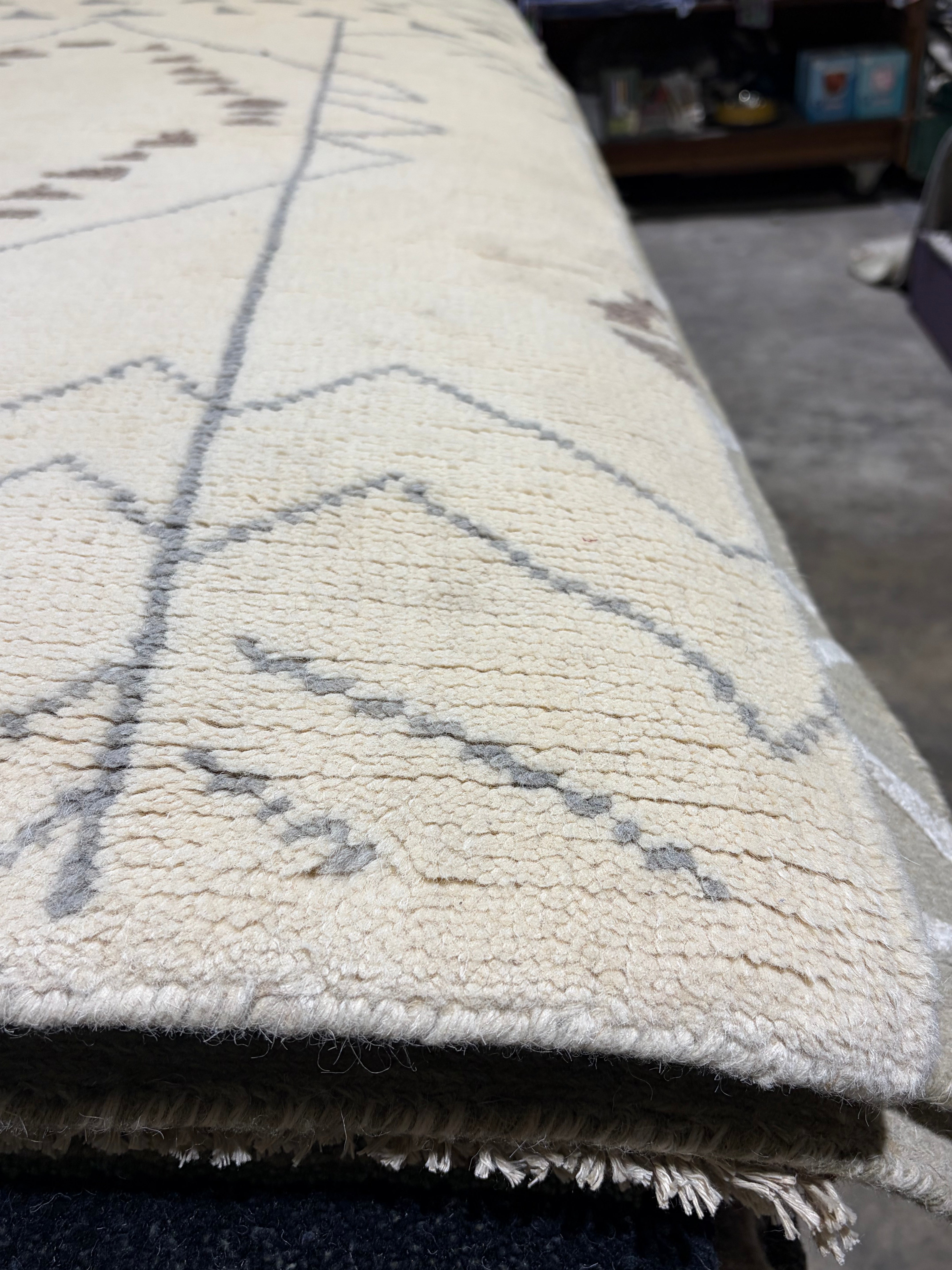 Brian Bellview 5x8 Cream Hand-Knotted Modern Style Rug