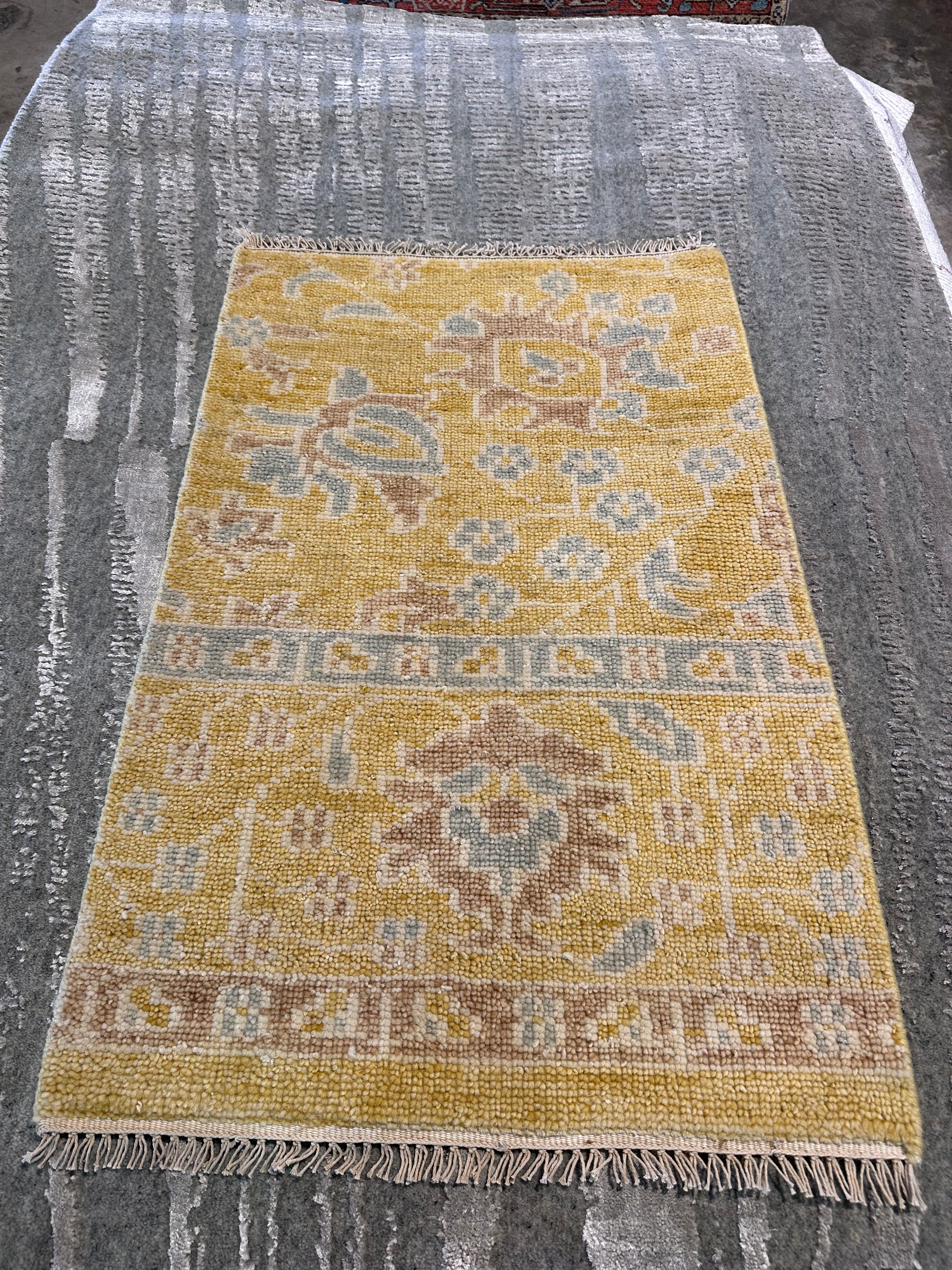 Julie Klausner 2x3 Hand-Knotted Oushak Rug