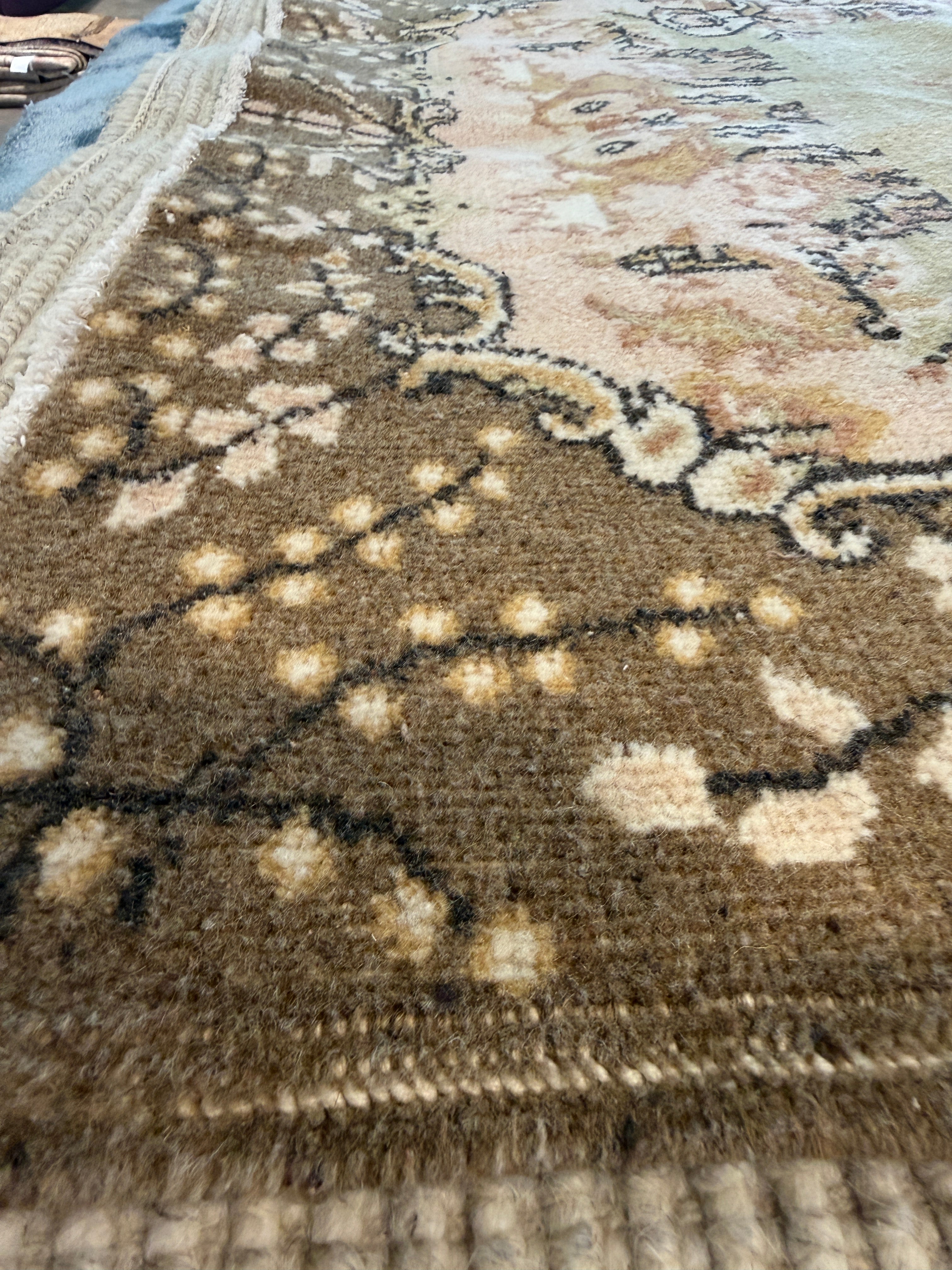 Gail Prima 3.9x7 Green Hand-Knotted Vintage Turkish Oushak