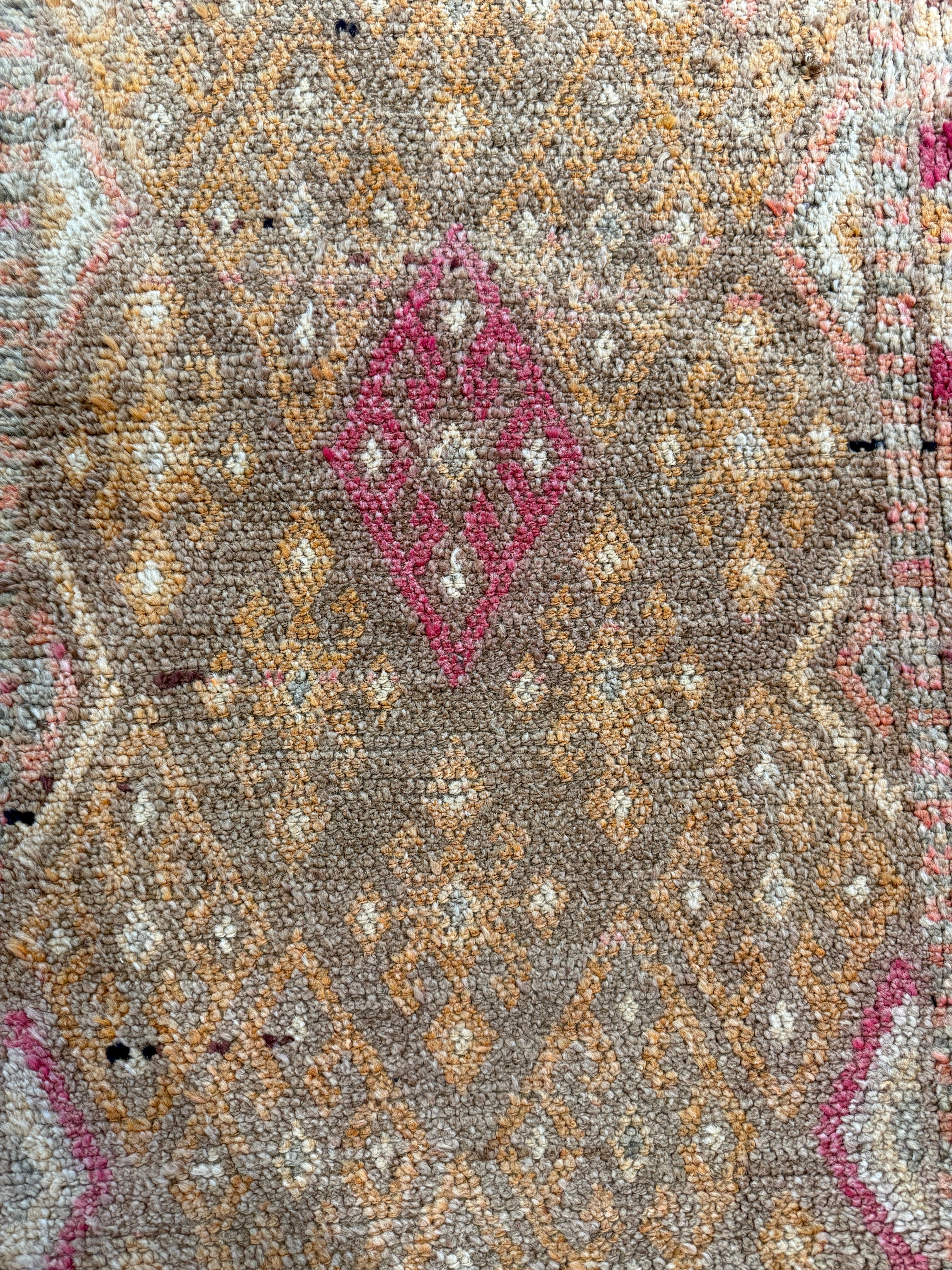 Justine Gramegna 2.7x12.8 Pink Hand-Knotted Vintage Turkish Oushak Runner