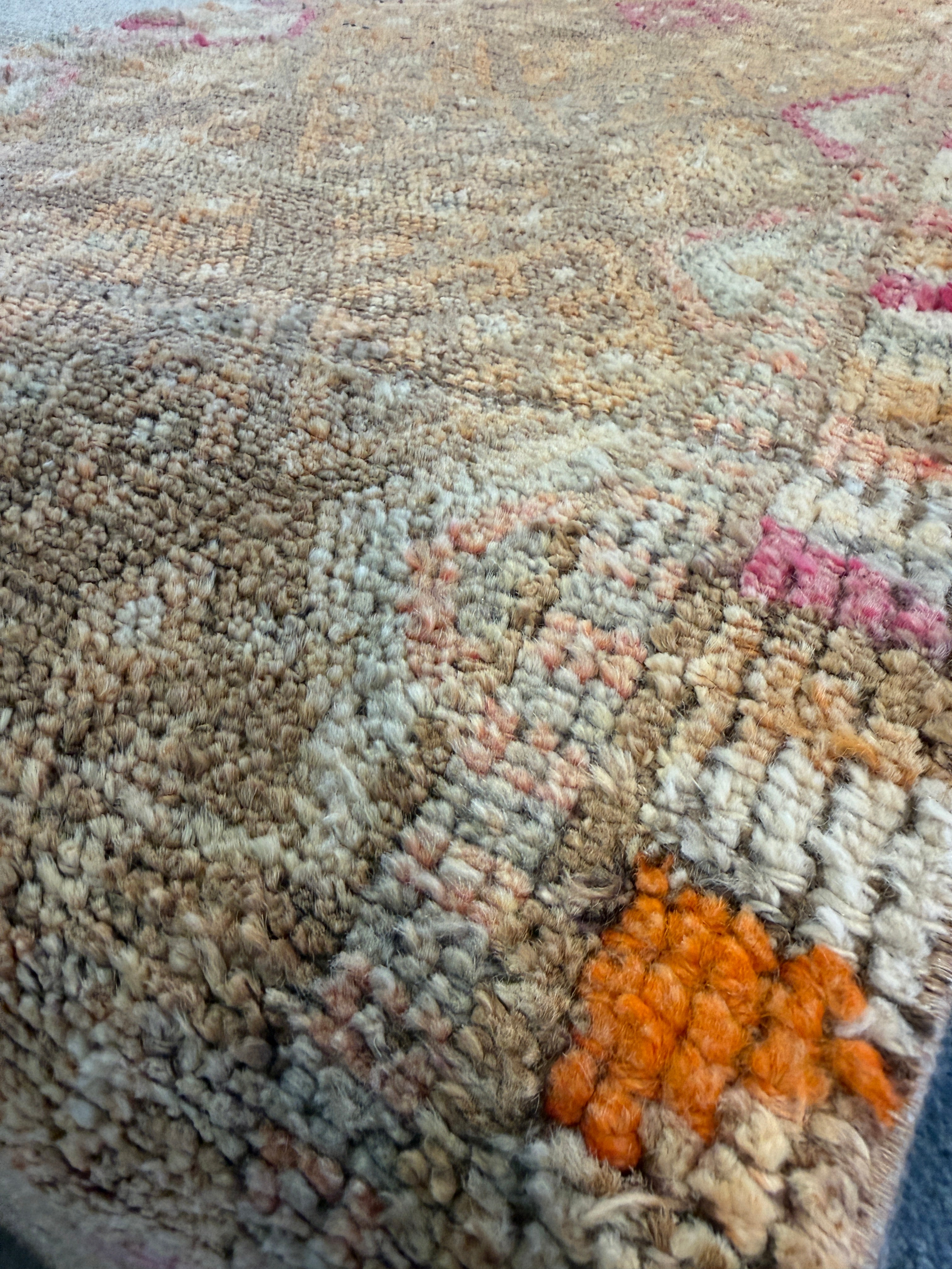 Justine Gramegna 2.7x12.8 Pink Hand-Knotted Vintage Turkish Oushak Runner