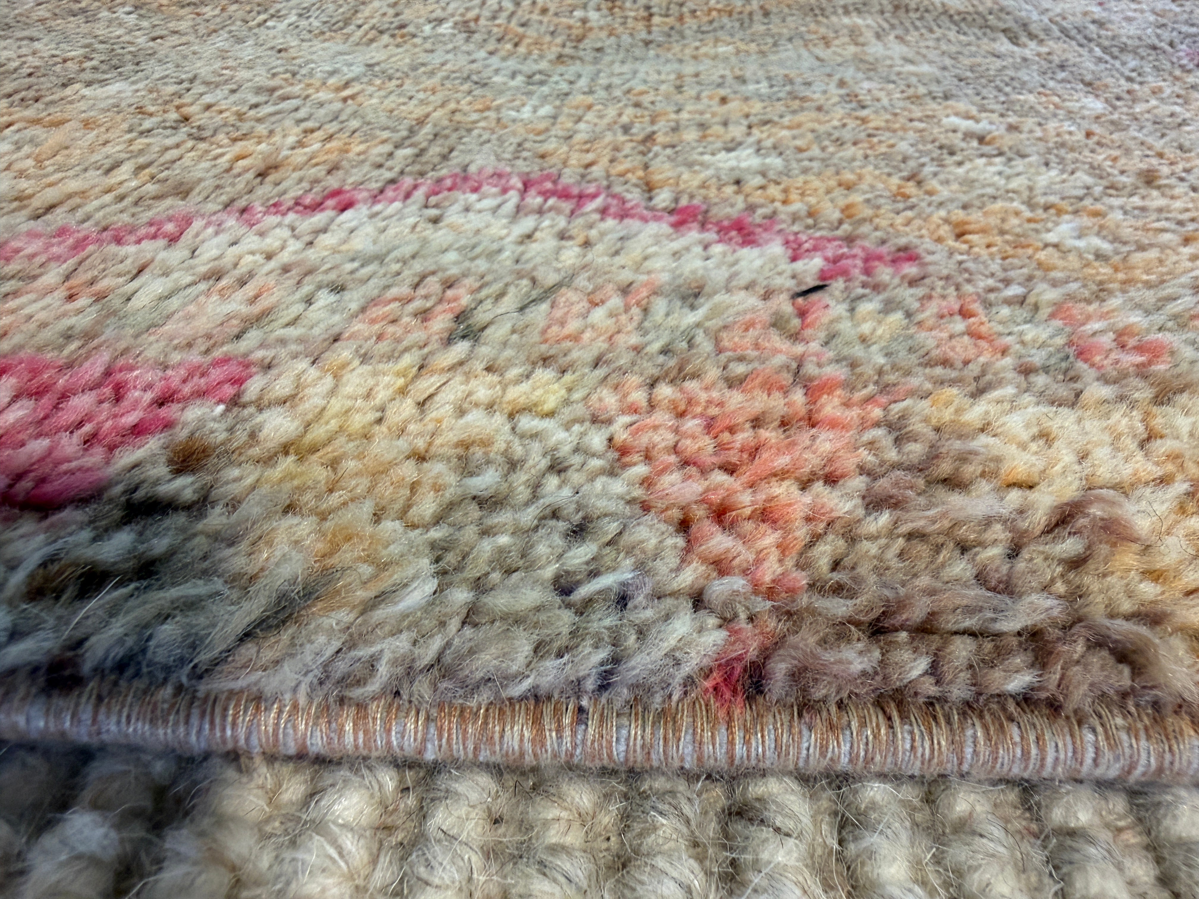 Justine Gramegna 2.7x12.8 Pink Hand-Knotted Vintage Turkish Oushak Runner