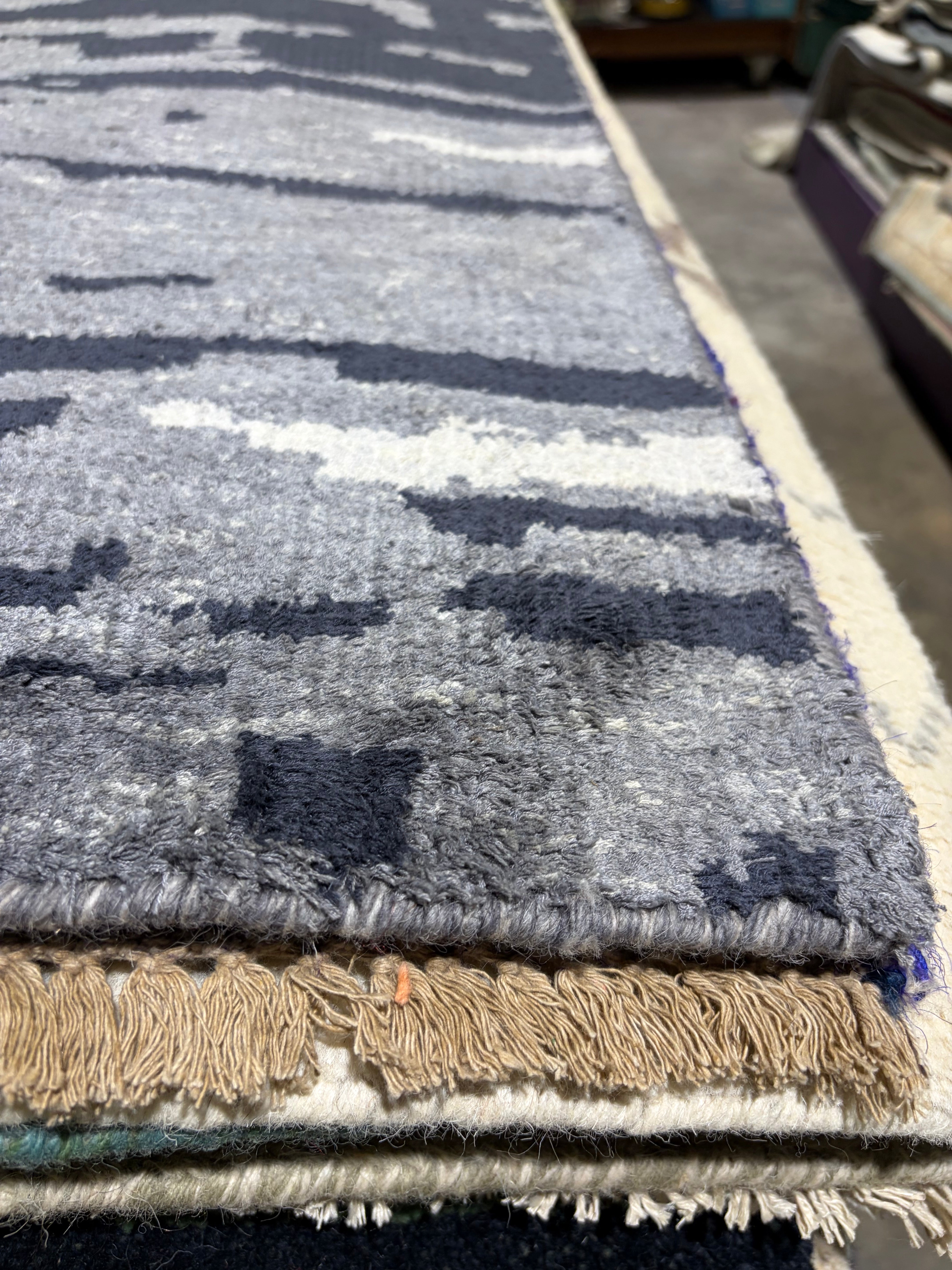 Jim Cody Williams 2.6x10 Grey Hand-Knotted Modern Runner