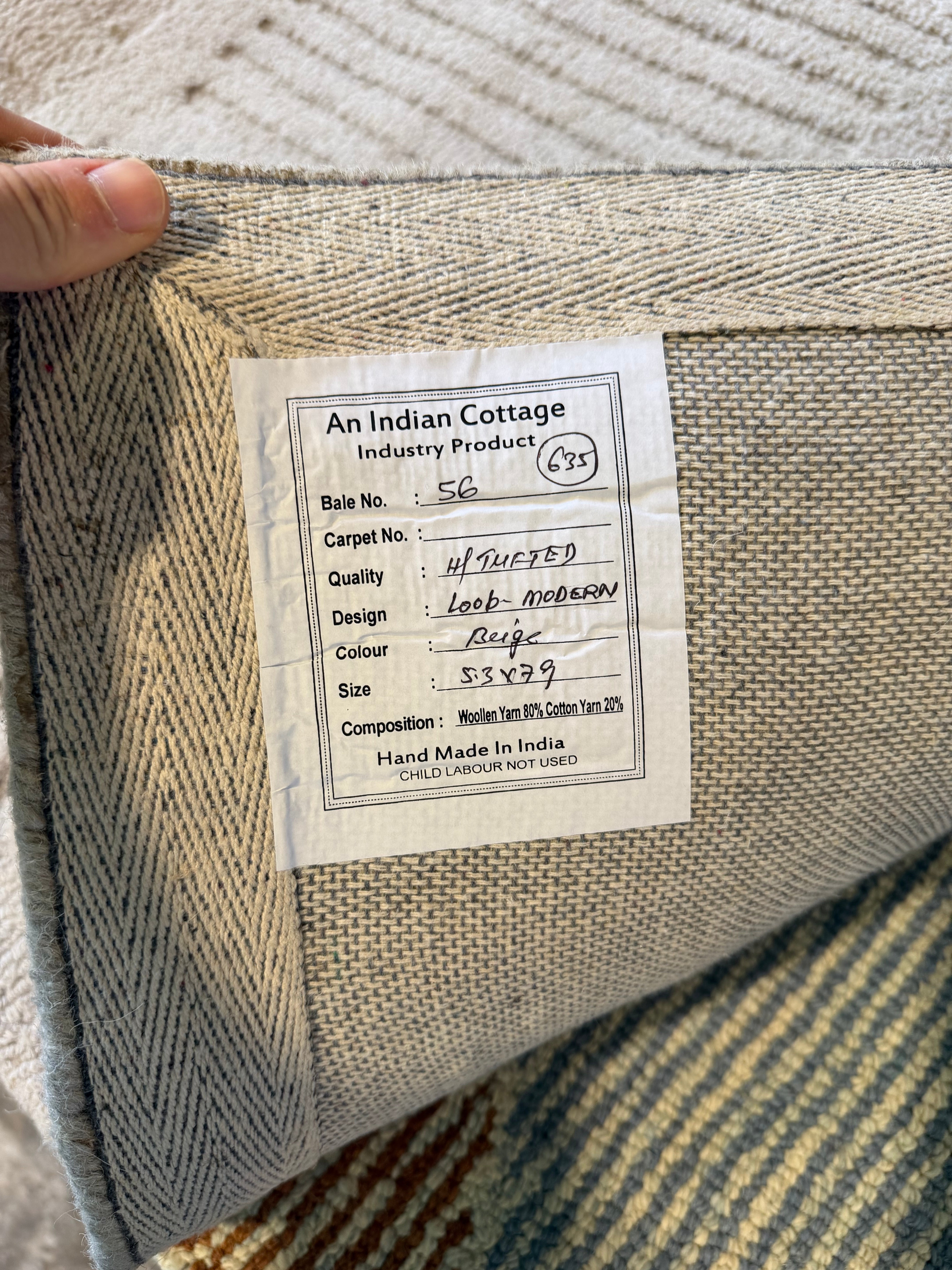 Shane Thurlow 5.3x7.9 Hand-Tufted Beige