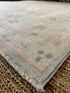 Carla McLane 8.2x10.5 Pink and Blue Whitewashed Afghani Oushak