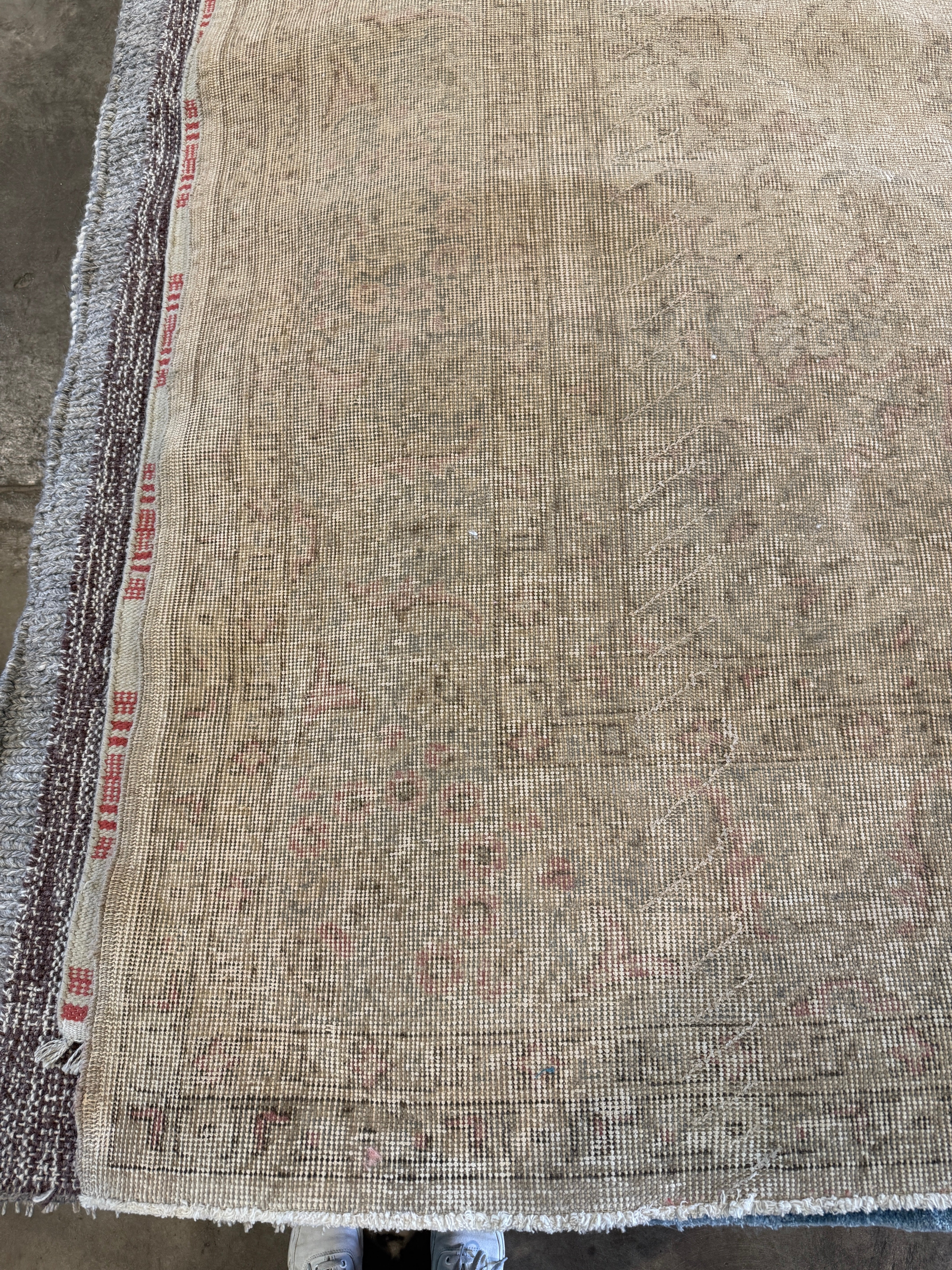 Mary Maher 8.9x12 Cream Hand-Knotted Vintage Turkish Oushak