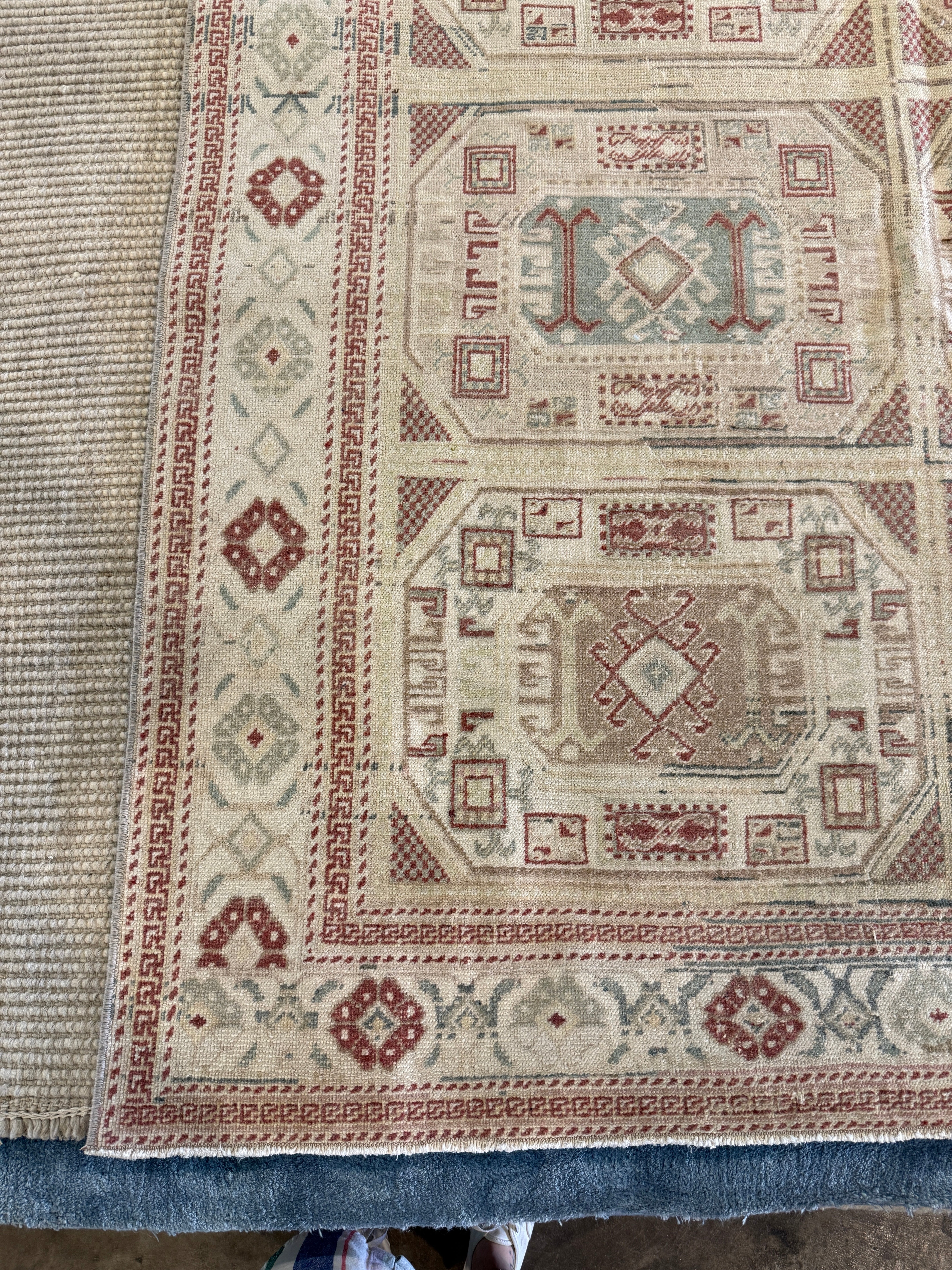 Marion Schurade 6.6x9.4 Red Hand-Knotted Vintage Turkish Oushak