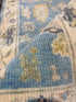 Brianna Kellum 3x20 Blue Hand-Knotted Oushak Runner