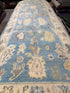 Brianna Kellum 3x20 Blue Hand-Knotted Oushak Runner