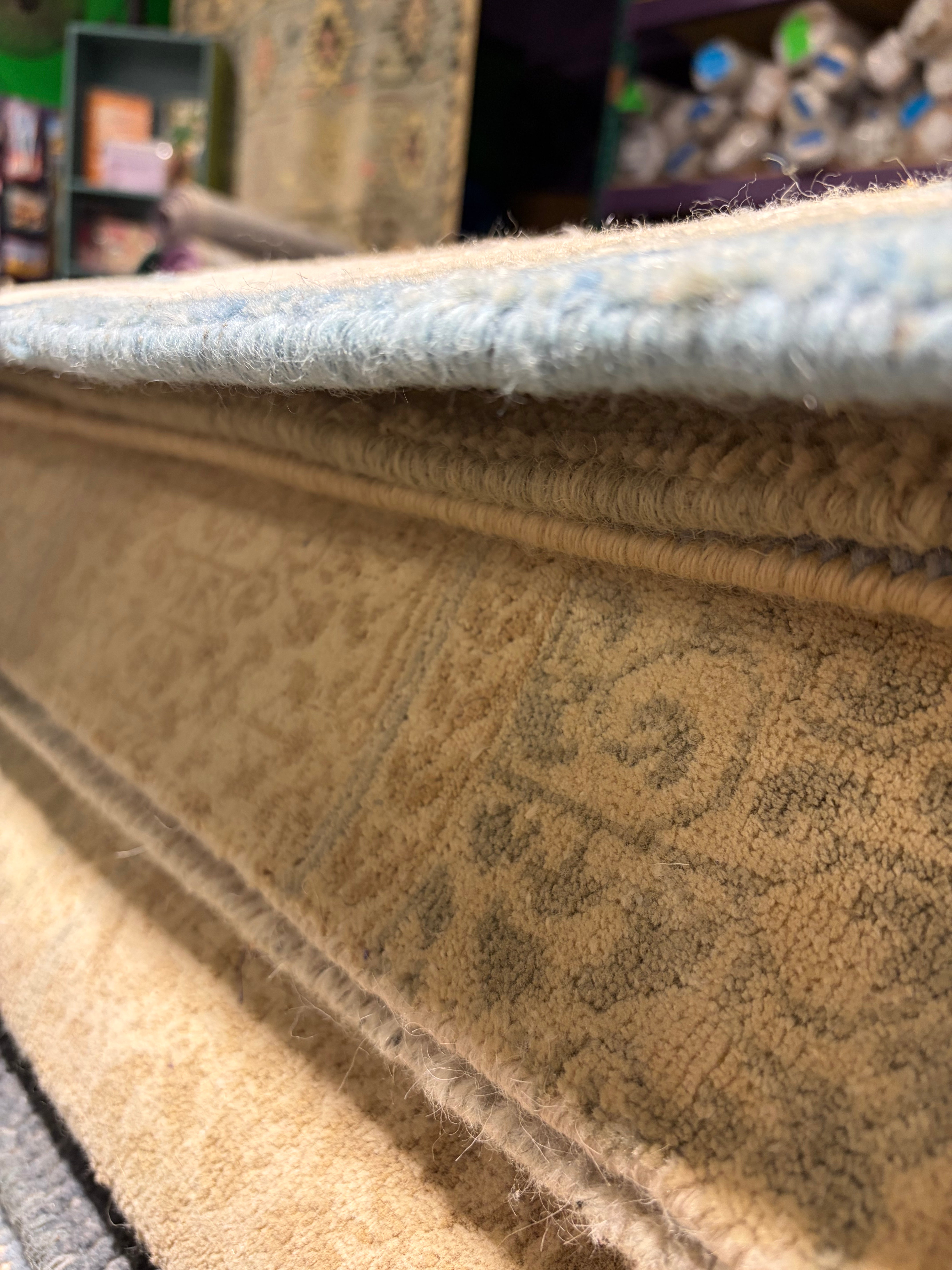 Brianna Kellum 3x20 Blue Hand-Knotted Oushak Runner