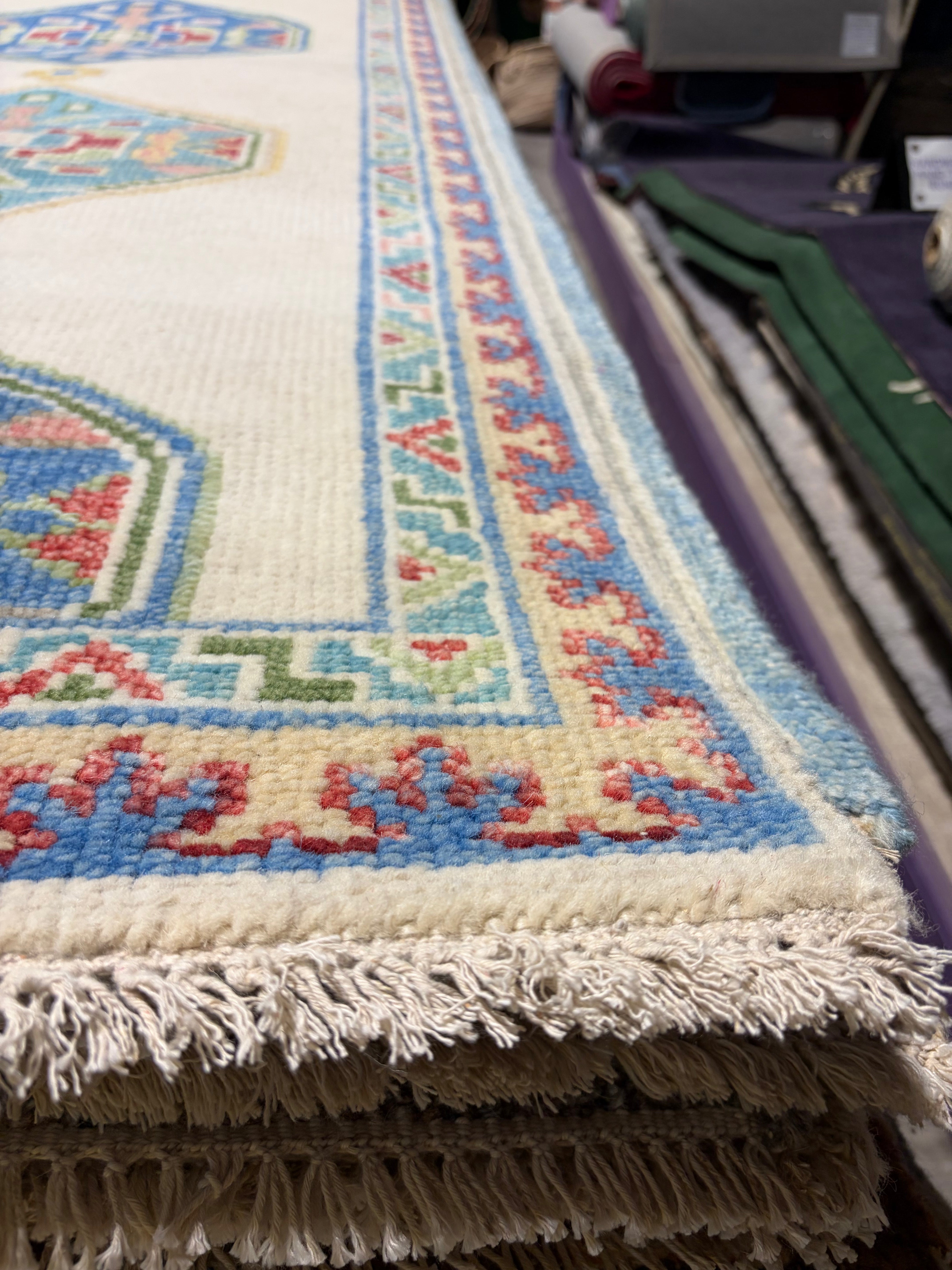 Katie McCray 2.9x18 Blue Hand-Knotted Oushak Runner