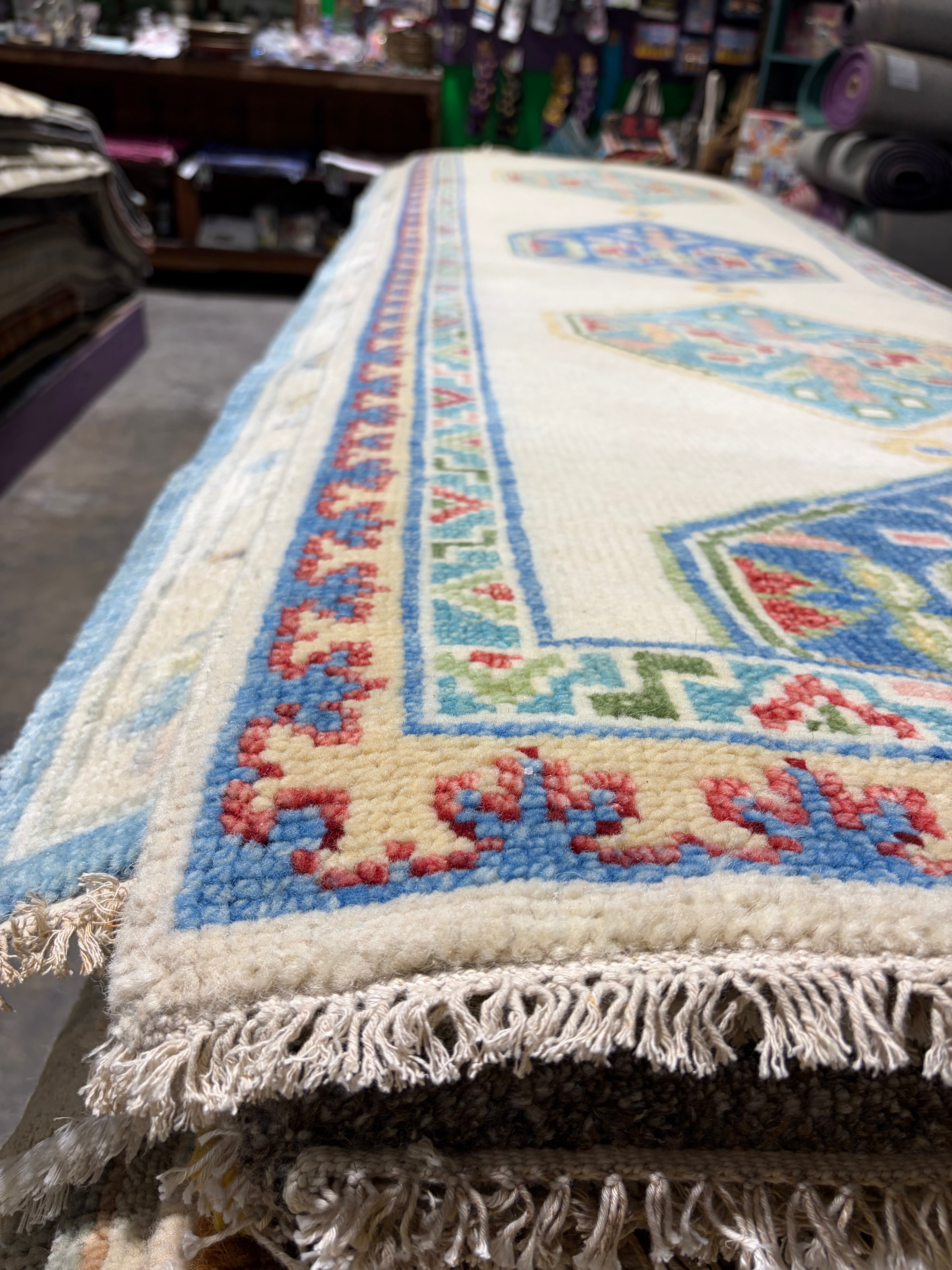 Katie McCray 2.9x18 Blue Hand-Knotted Oushak Runner