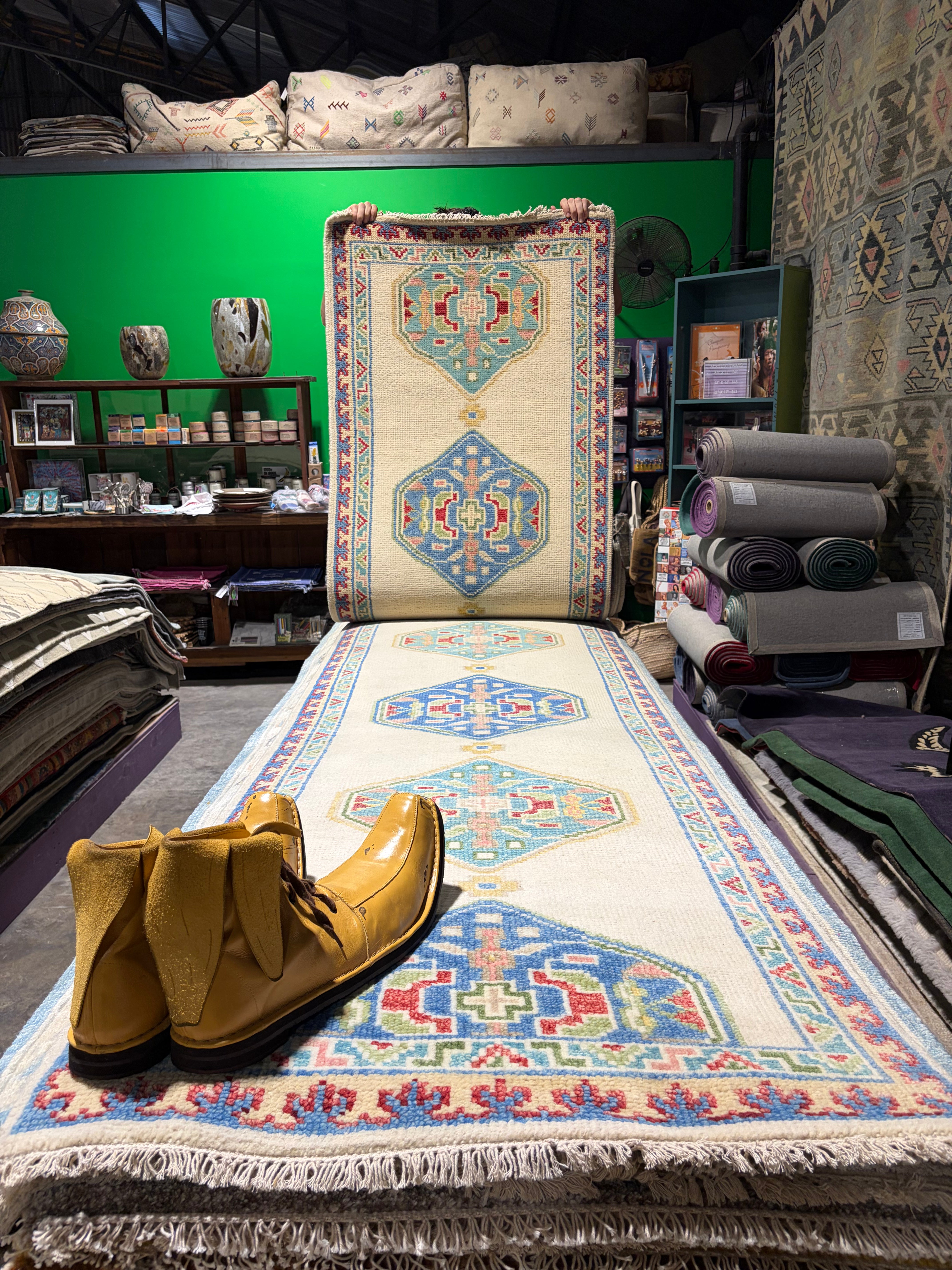 Katie McCray 2.9x18 Blue Hand-Knotted Oushak Runner