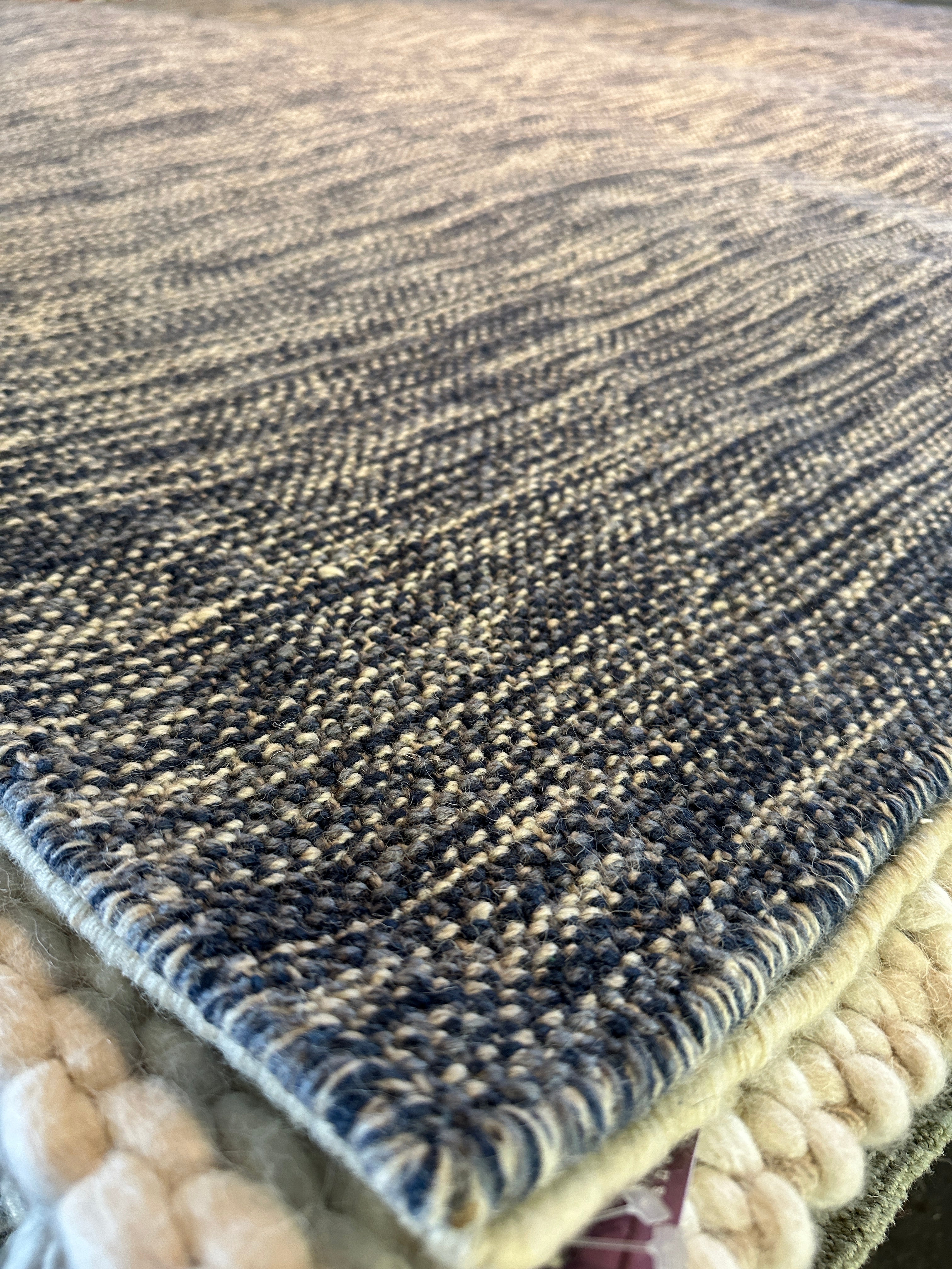 Marvel 8x10 Handwoven Durrie Textured Blue