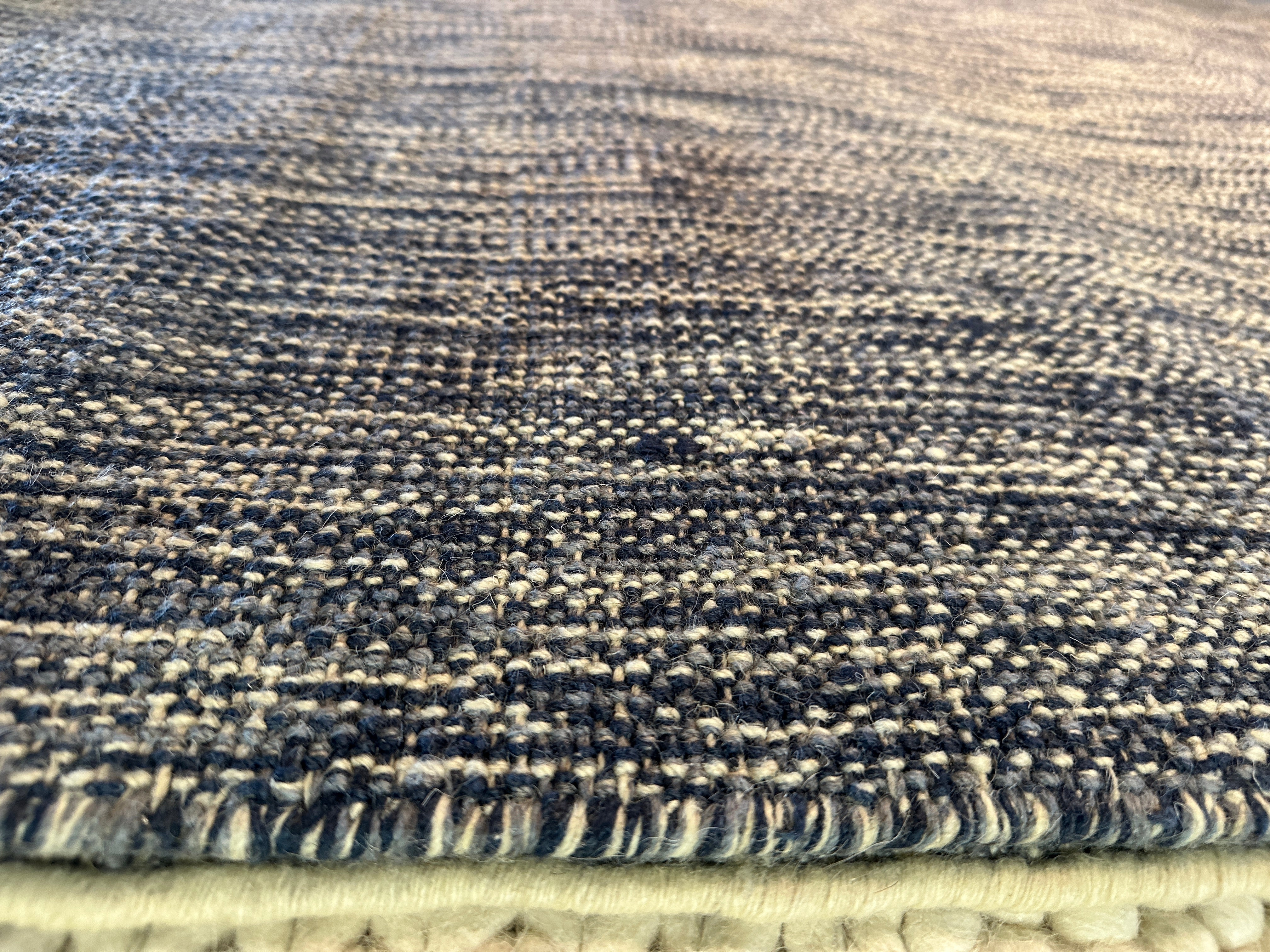 Marvel 8x10 Handwoven Durrie Textured Blue