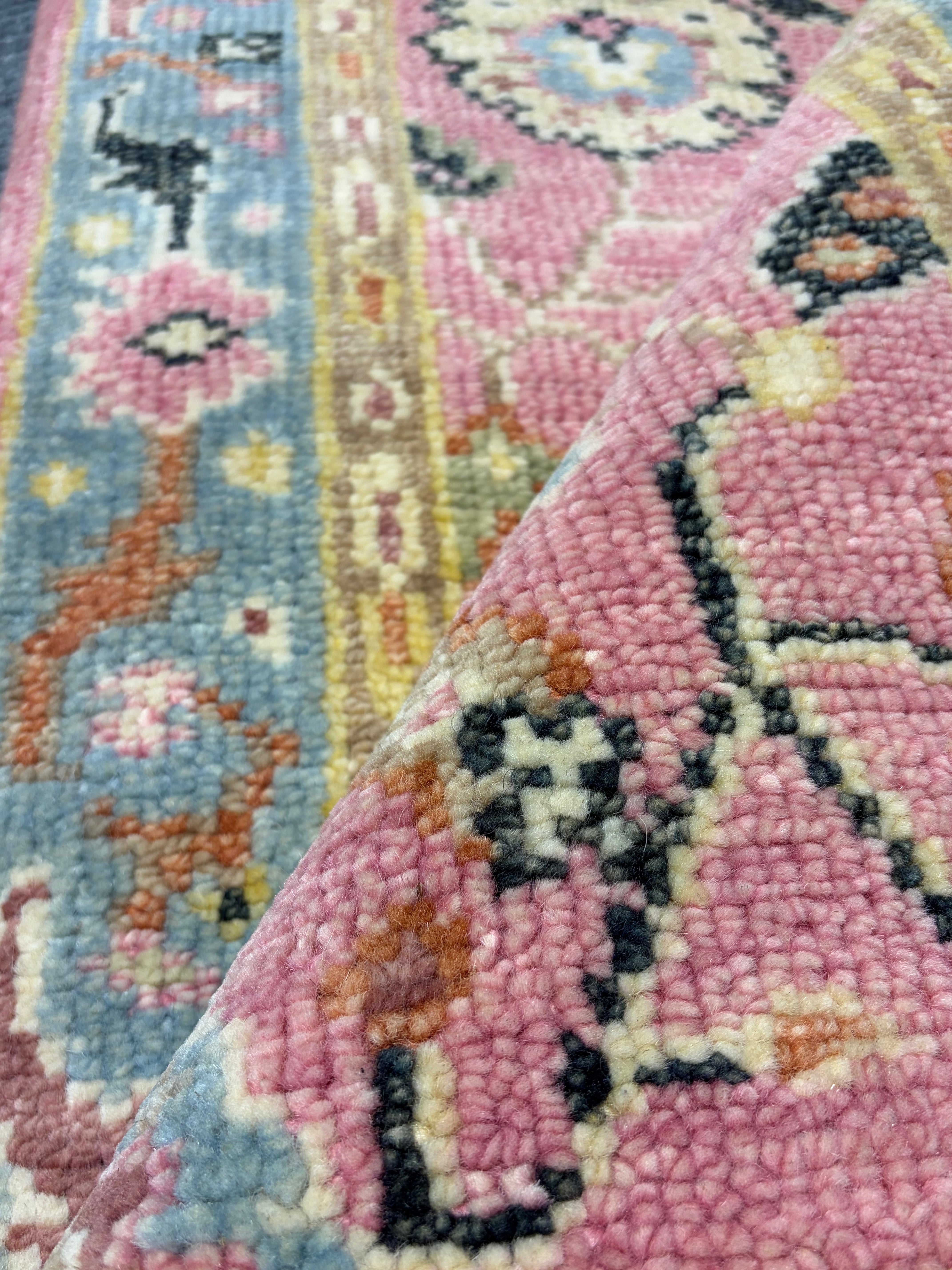 Astrid Weissman 2.6x11.9 Pink Hand-Knotted Oushak Runner
