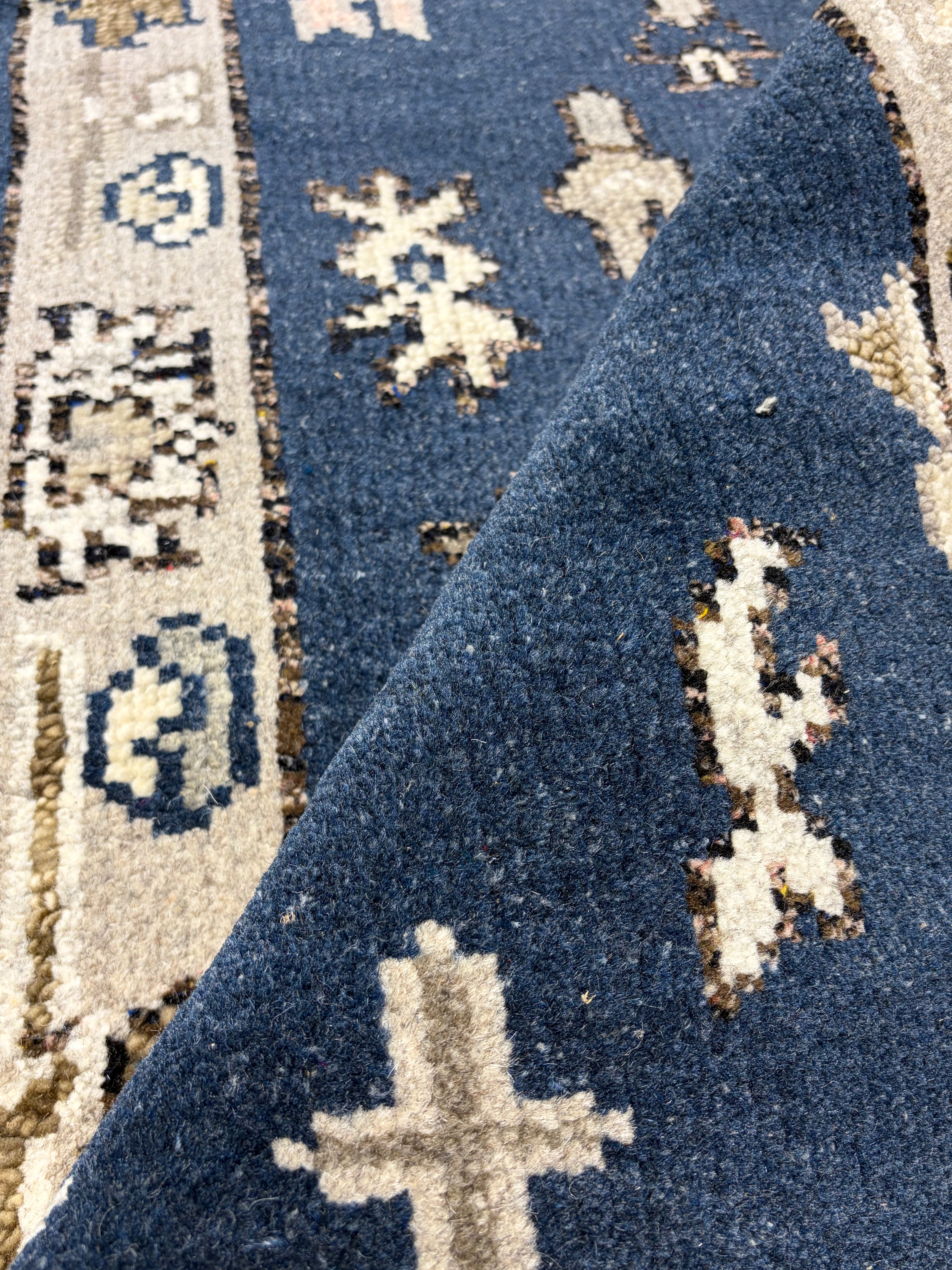 Emily Nelson 2.6x12.3 Blue Hand-Knotted Oushak Runner