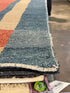 Mathias 8x10 Hand-Knotted Blue & Rust Geometrical