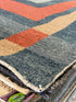 Mathias 8x10 Hand-Knotted Blue & Rust Geometrical